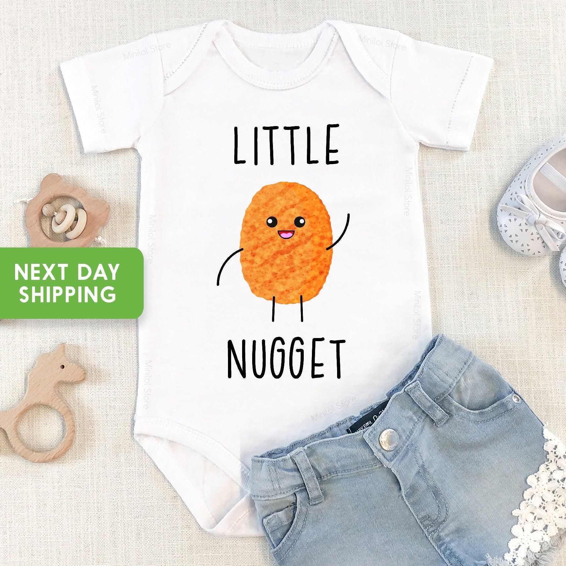 Little Nugget Onesie®, New Pregnancy Announcement Bodysuit, Baby Boy Girl Unisex Clothes, Baby Shower Gift Idea Onesie®