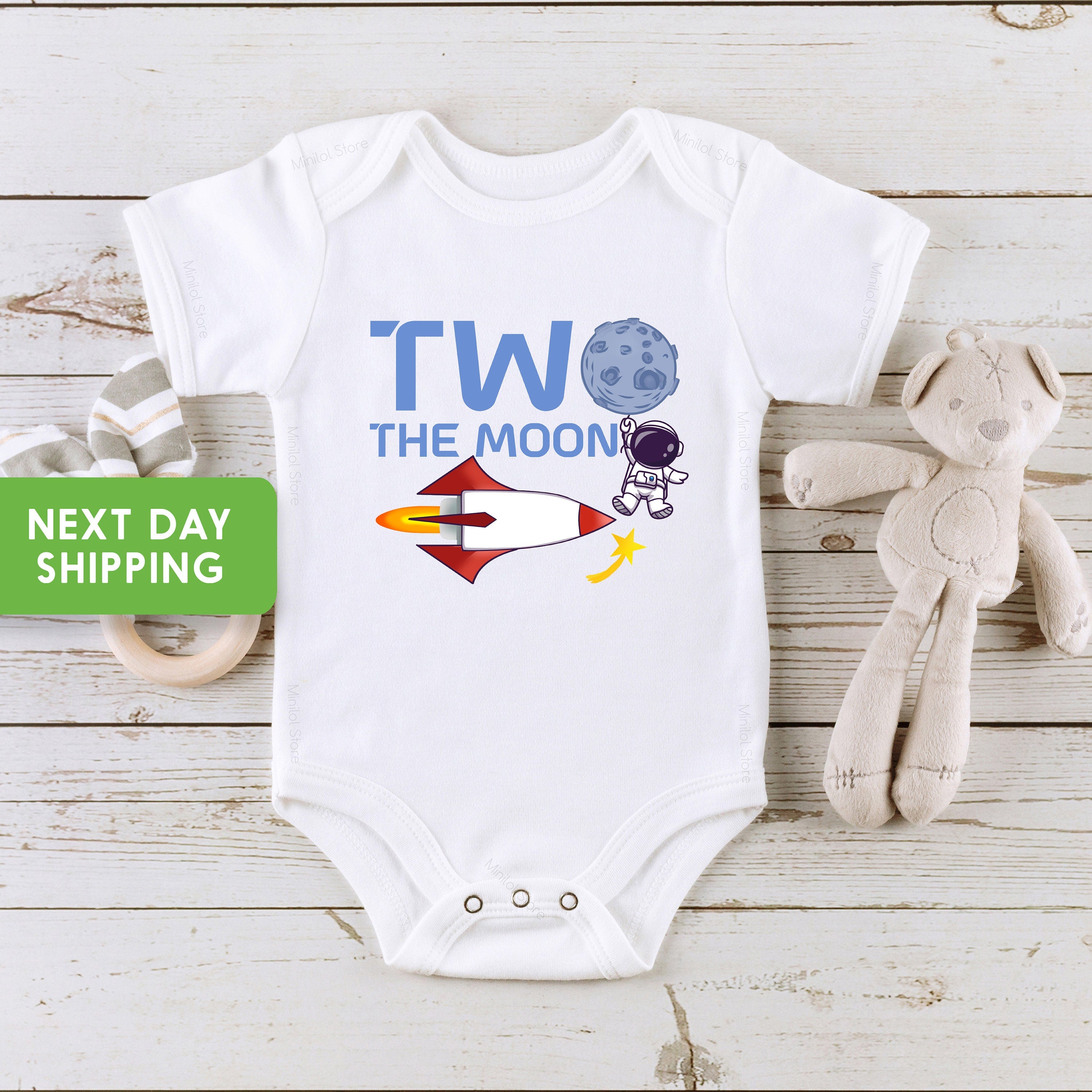 Two The Moon Birthday OnesieĀ®, Boys Space Second Birthday OnesieĀ®, Boys 2nd Birthday Outfit, Boys Space Birthday Party Birthday OnesieĀ®
