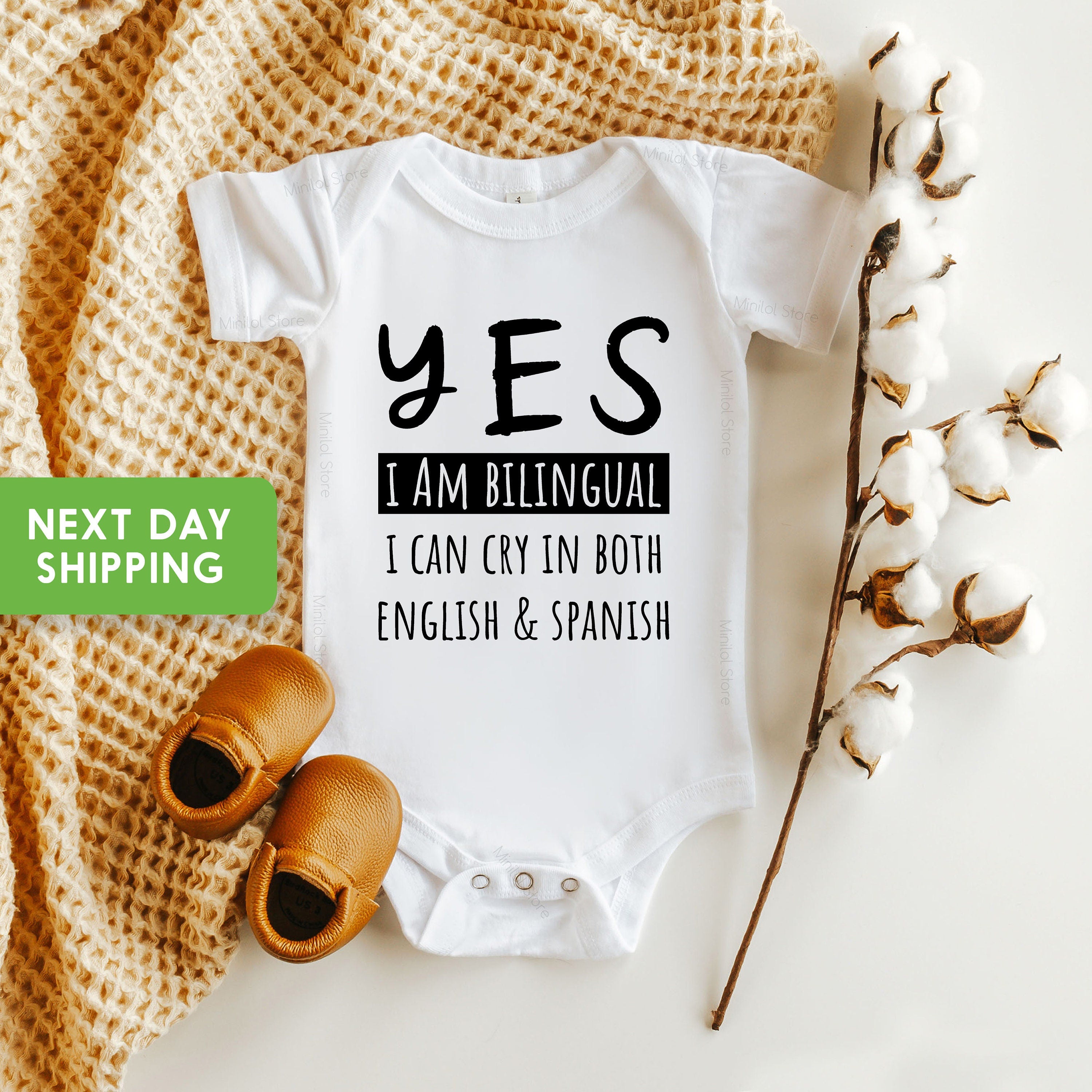 Funny Baby Onesie®, Yes I'm Bilingual I Can Cry In Both English And Spanish Funny Onesie®, Spanish Onesie®,Baby Shower Gift,Latino Baby Gift