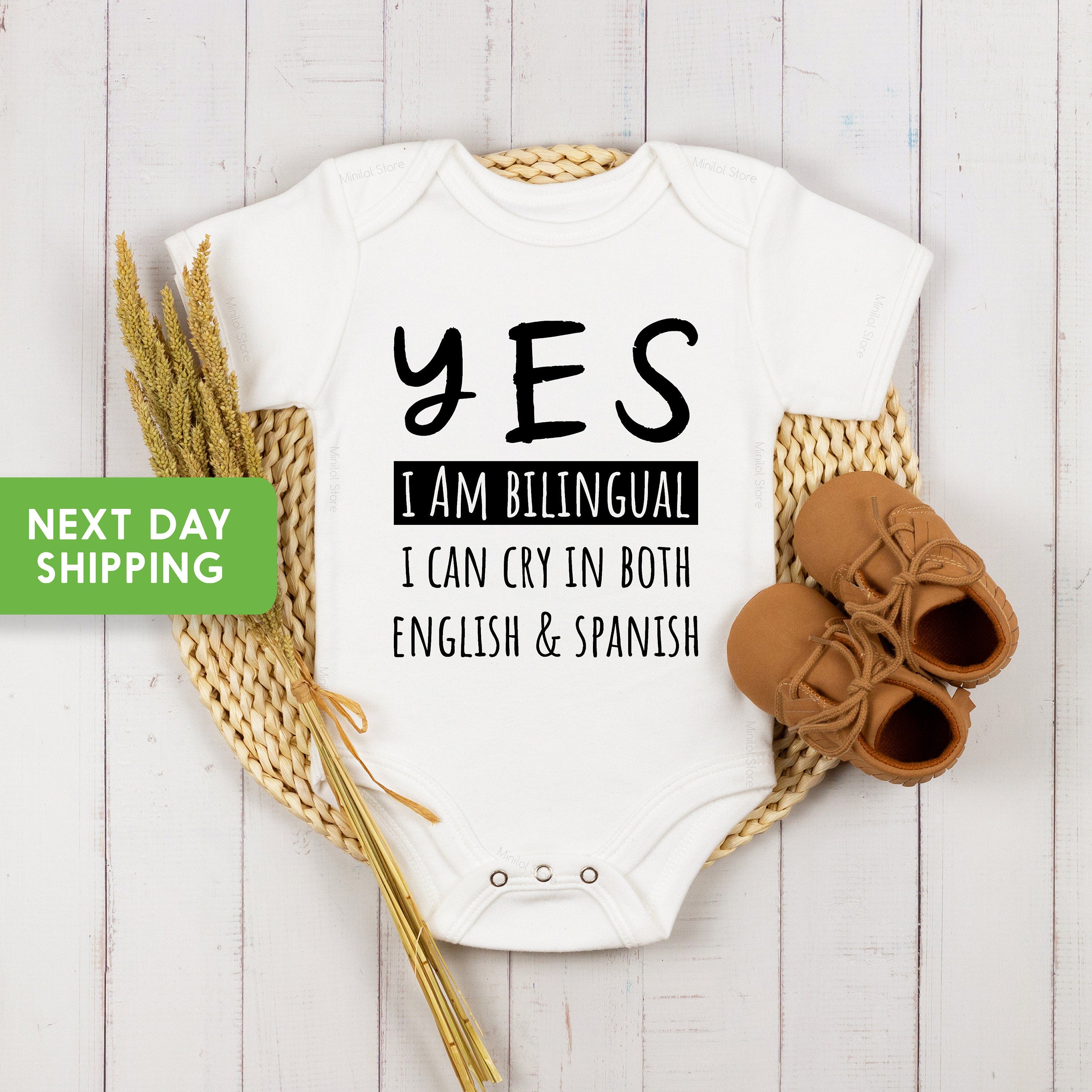 Funny Baby Onesie®, Yes I'm Bilingual I Can Cry In Both English And Spanish Funny Onesie®, Spanish Onesie®,Baby Shower Gift,Latino Baby Gift