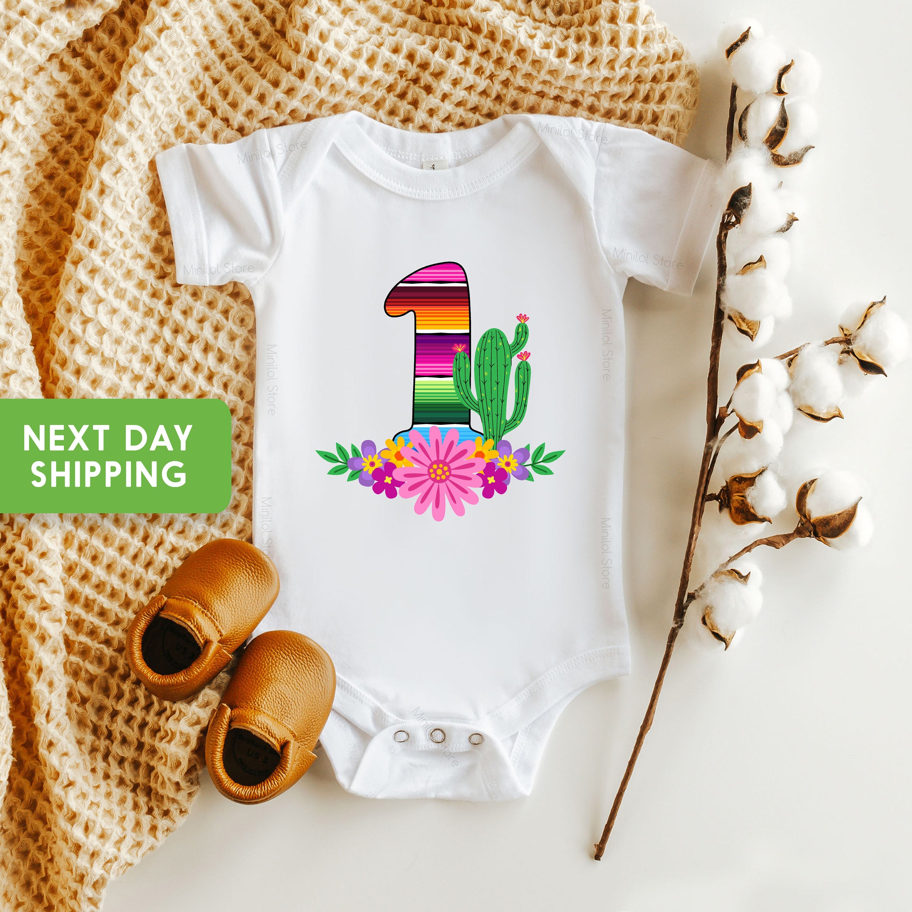 Fiesta 1st Birthday OnesieĀ®, Fiesta First Birthday OnesieĀ®, Girl Fiesta Birthday One Birthday OnesieĀ®, Serape Theme Bodysuit