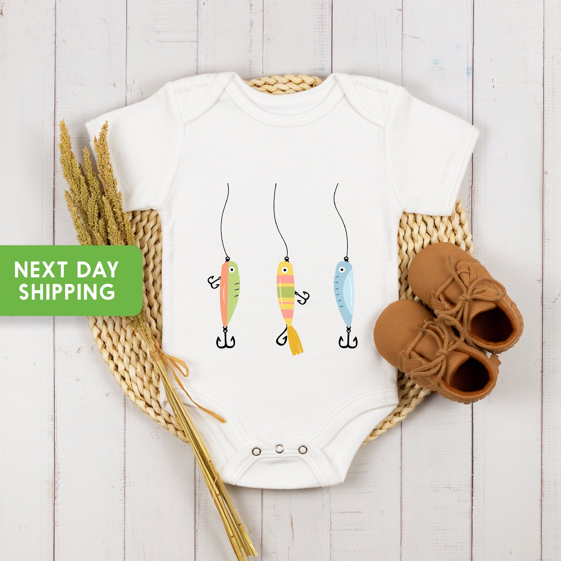 Baby Fishing Lures Onesie®, Fish Onesie®, Baby Onesie®,® Fishing Onesie® ,Boy Onesie®, Summer Onesie®, Baby Bodysuit