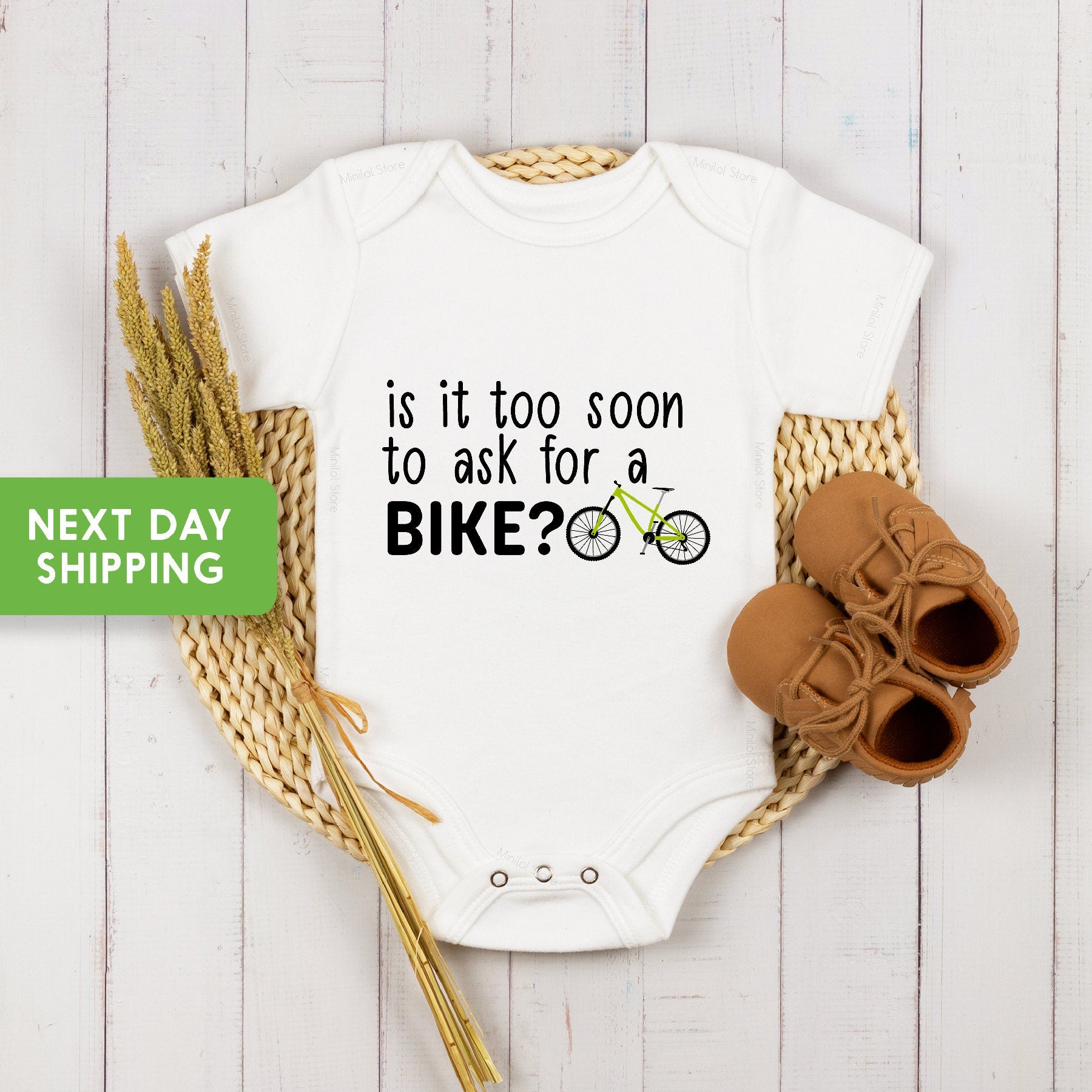 Funny Baby Onesie®, Is It Too Soon To Ask For A Bike Onesie®, Bicycle Baby Gift, Bicycle Baby Onesie®, Cycling Baby Onesie®