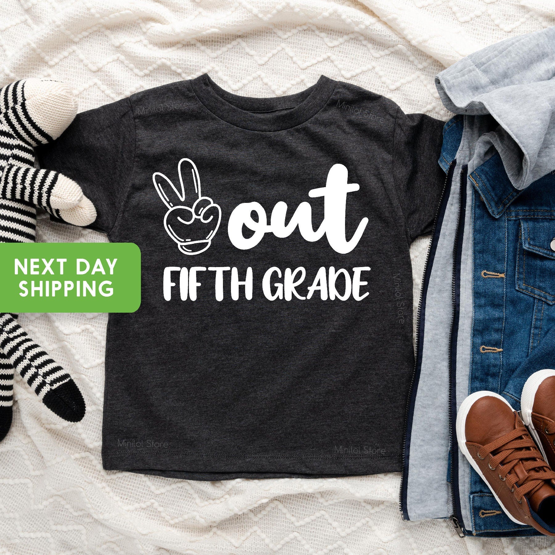 Peace Fifth Grade Shirt, 5th Grade Shirt, End Of Year Shirt, Last Day Of School Shirt, 5th Grader Shirt, Fifth Grader, Kids Clothing