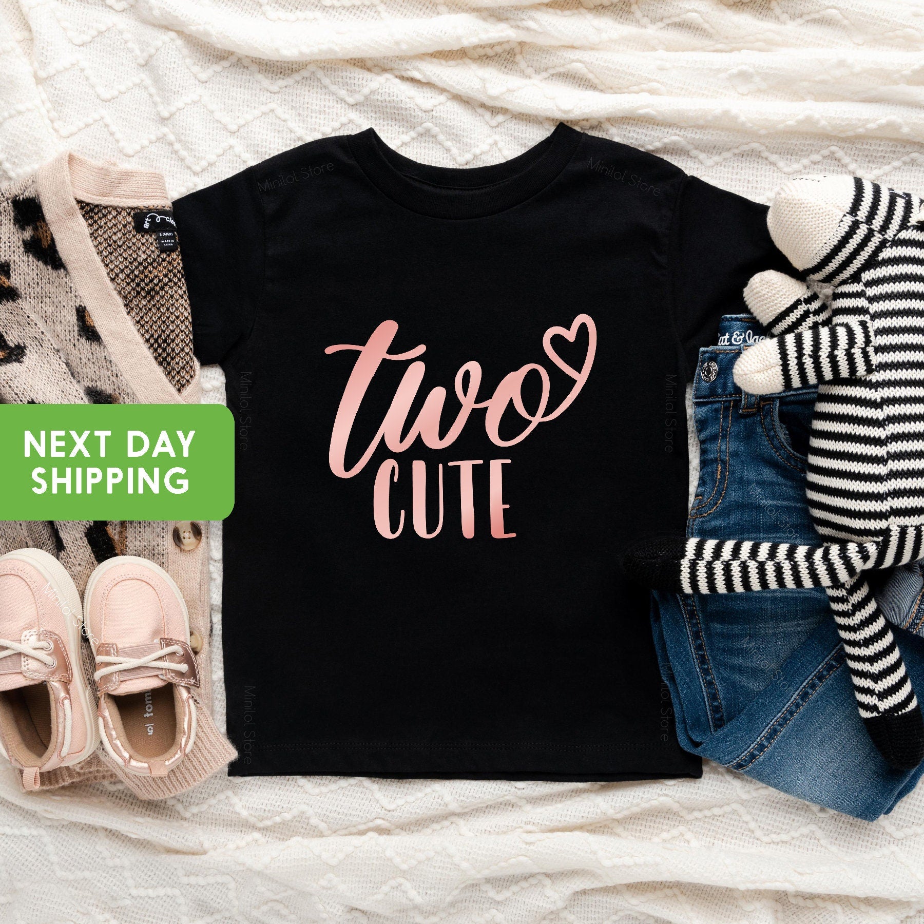 Second Birthday Shirt, Two Cute Birthday Shirt, 2nd Birthday Kids Shirt, 2th Birthday Gift, 2th Birthday Shirt, 2 Years Old Bday Shirt