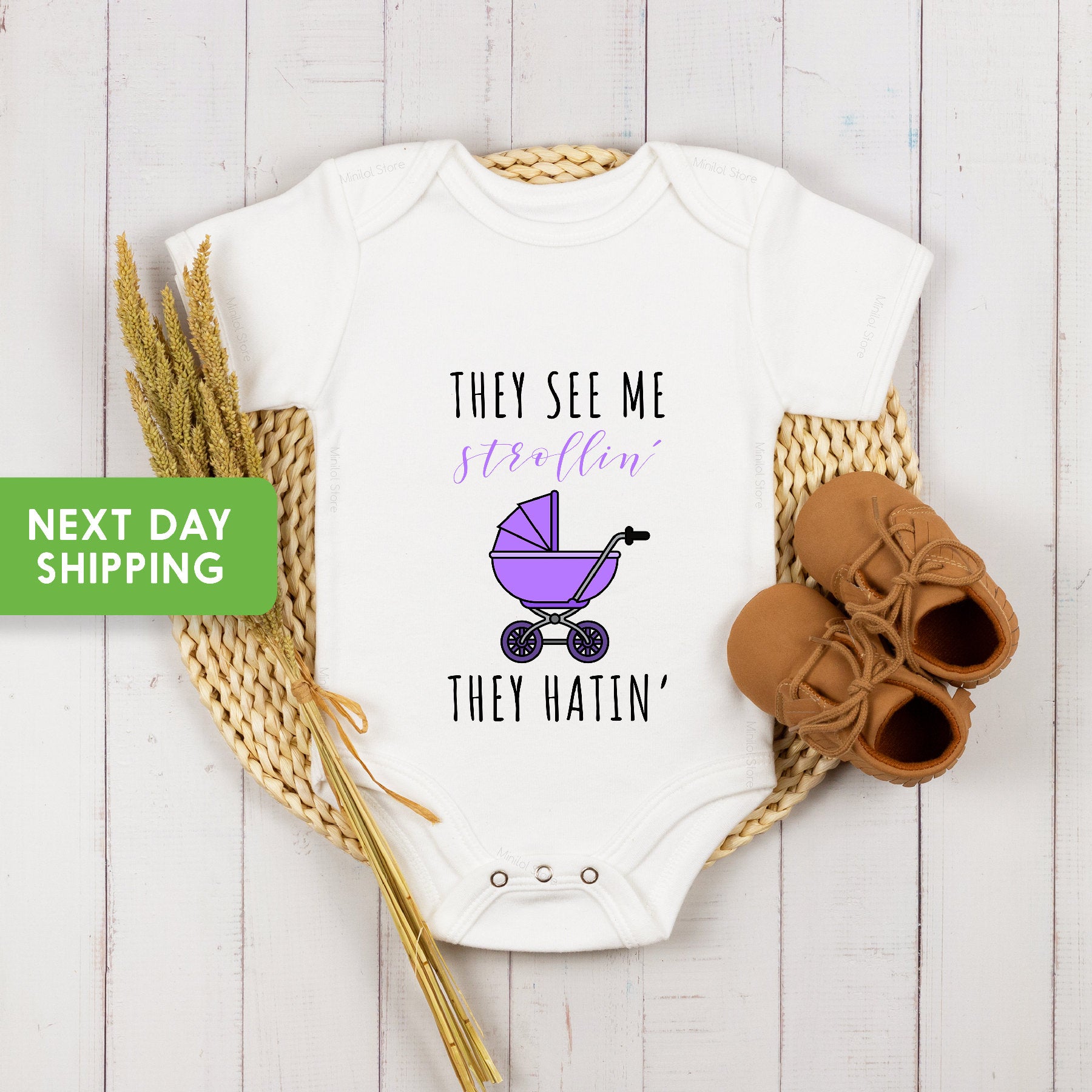 They see me strollin' Baby OnesieĀ®, Funny Baby OnesieĀ®, Baby Shower Gift, Funny Sayings Baby Clothes, Baby Outfit