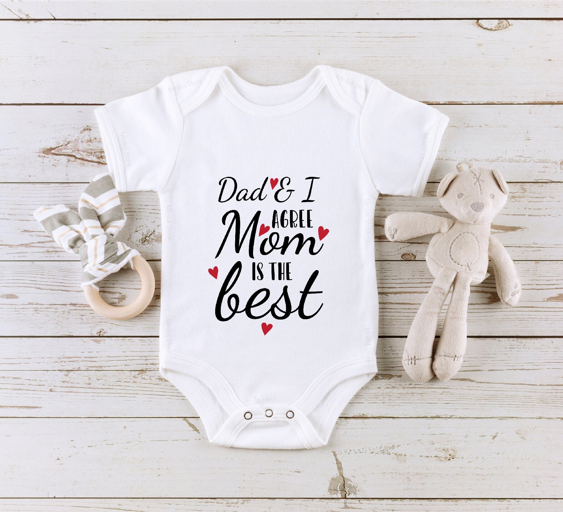 Dad And I Agree Mom Is The Best Onesie®, Mom Is the Best Baby Onesie®, Mothers Day Baby Outfit, New Mom Gift, Mother's Day Shirt