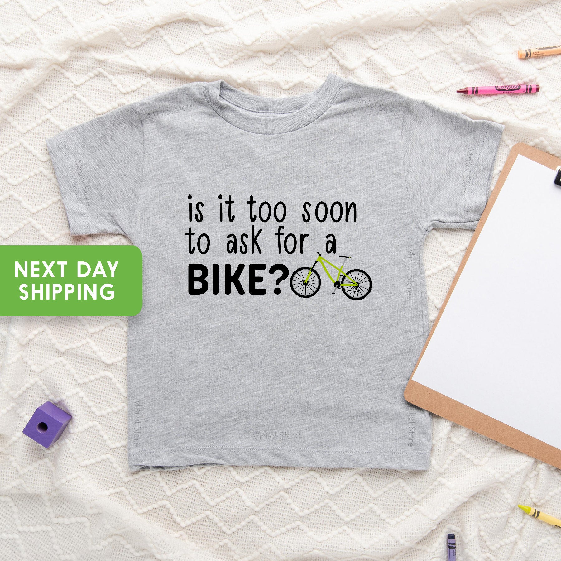 Funny Toddler Shirt, Is It Too Soon To Ask For A Bike Shirt, Bicycle Kids Gift, Bicycle Toddler Tee, Cycling Shirt