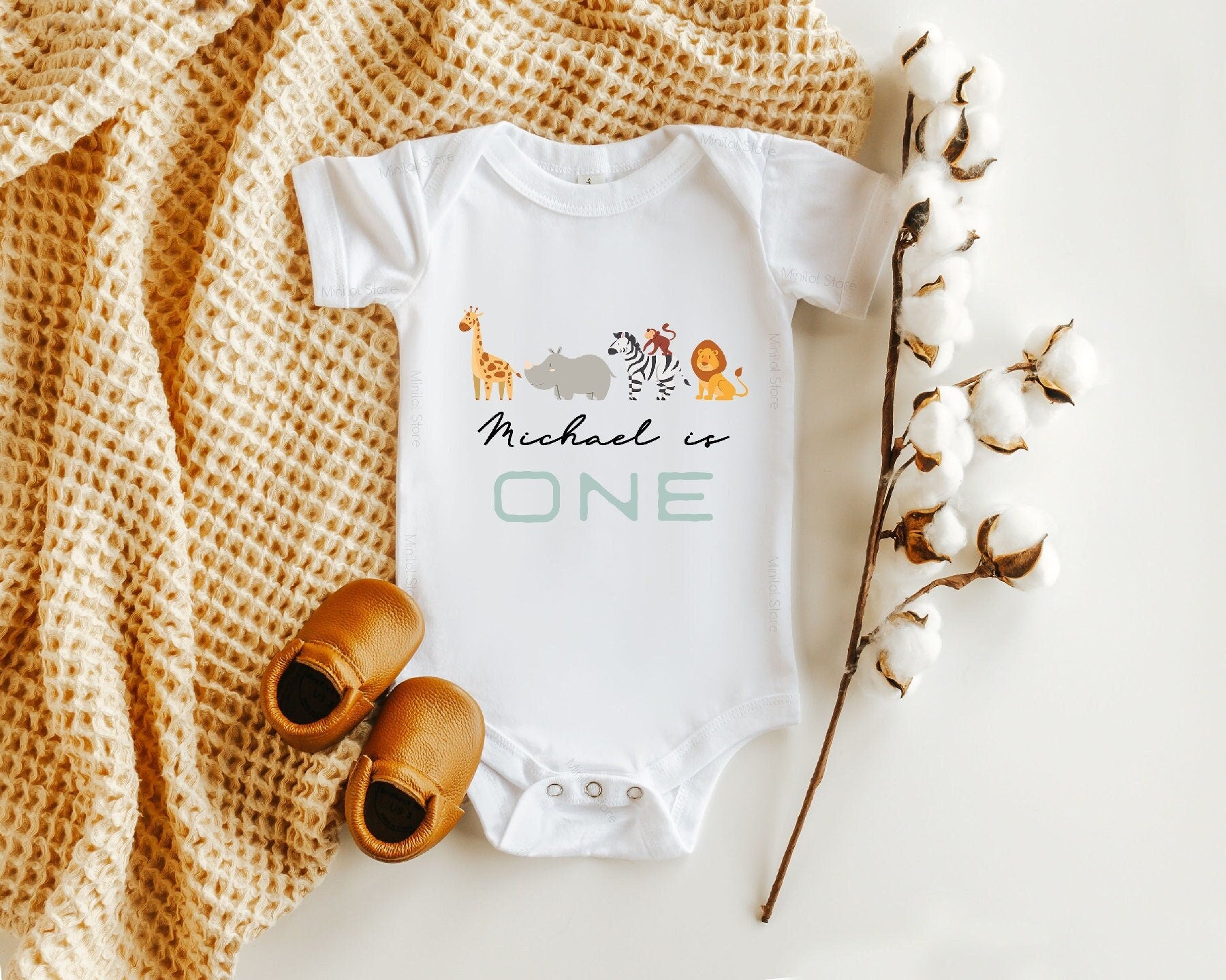 Baby Birthday OnesieĀ®, Birthday Keepsake Bodysuit, Children's Birthday Gift, 1st Birthday OnesieĀ®, Zoo Themed First Birthday Bodysuit
