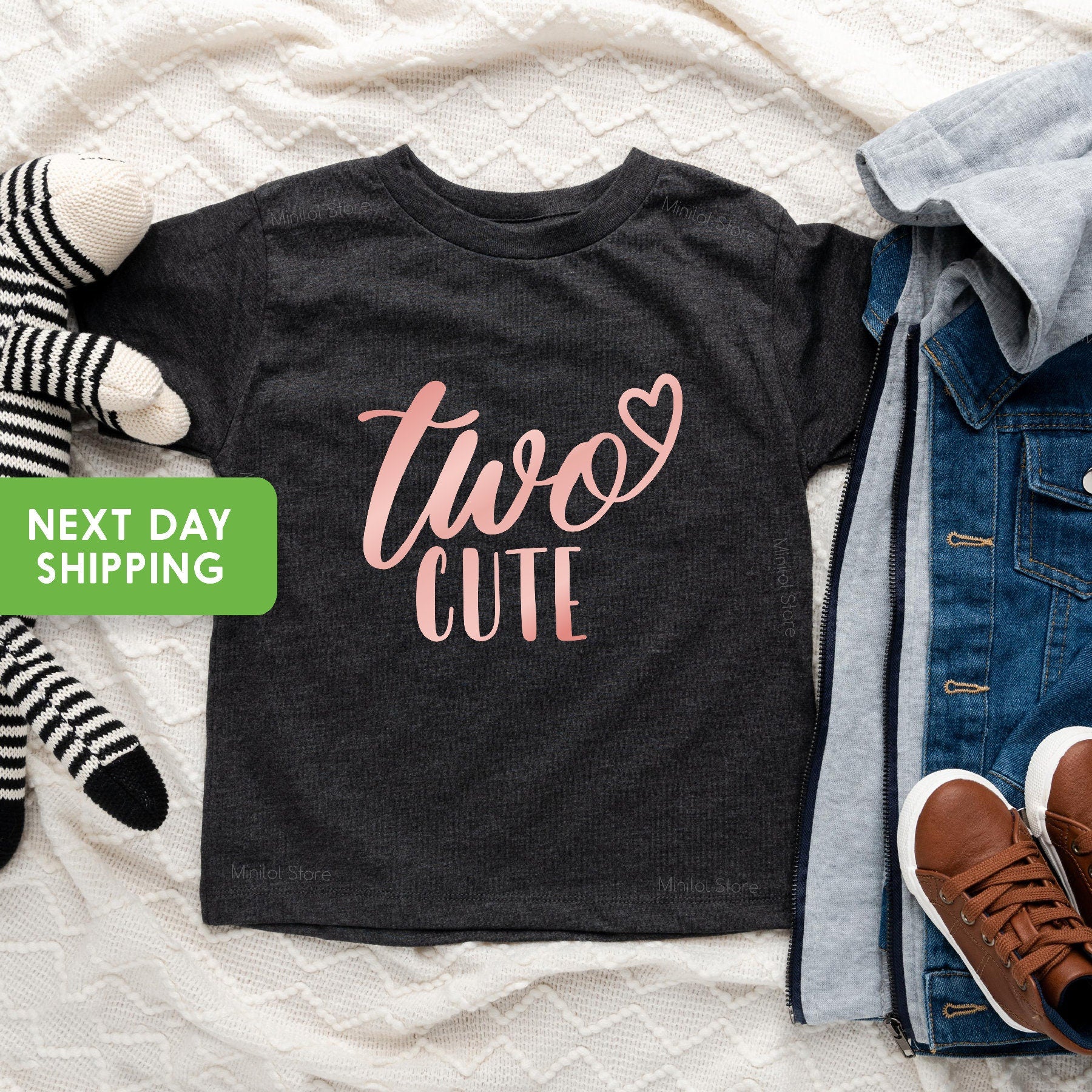 Second Birthday Shirt, Two Cute Birthday Shirt, 2nd Birthday Kids Shirt, 2th Birthday Gift, 2th Birthday Shirt, 2 Years Old Bday Shirt