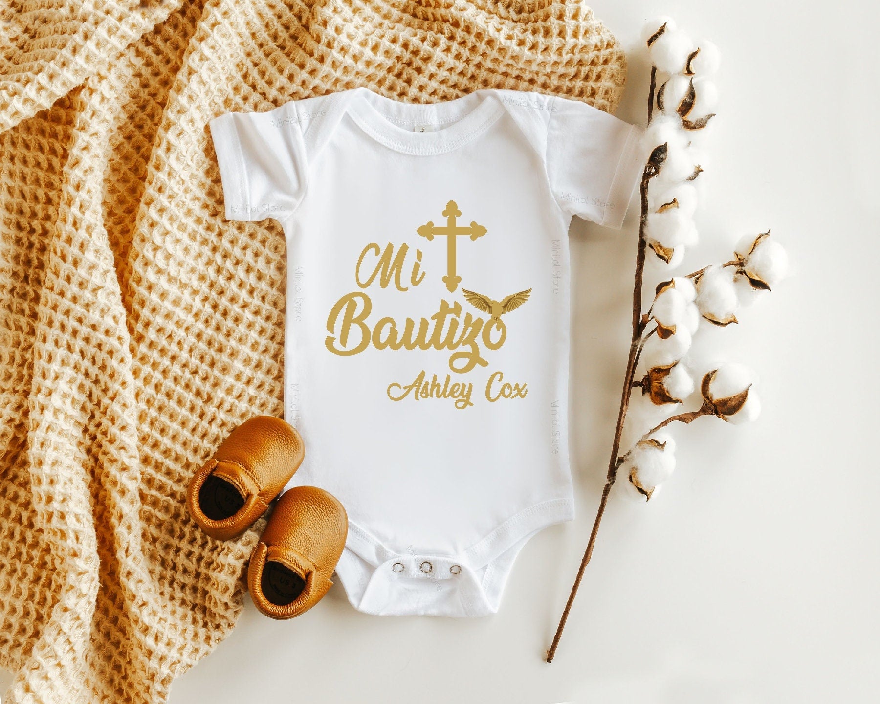 Mi Bautizo Personalized Spanish Baptism Onesie® baptism and godparent product image 1
