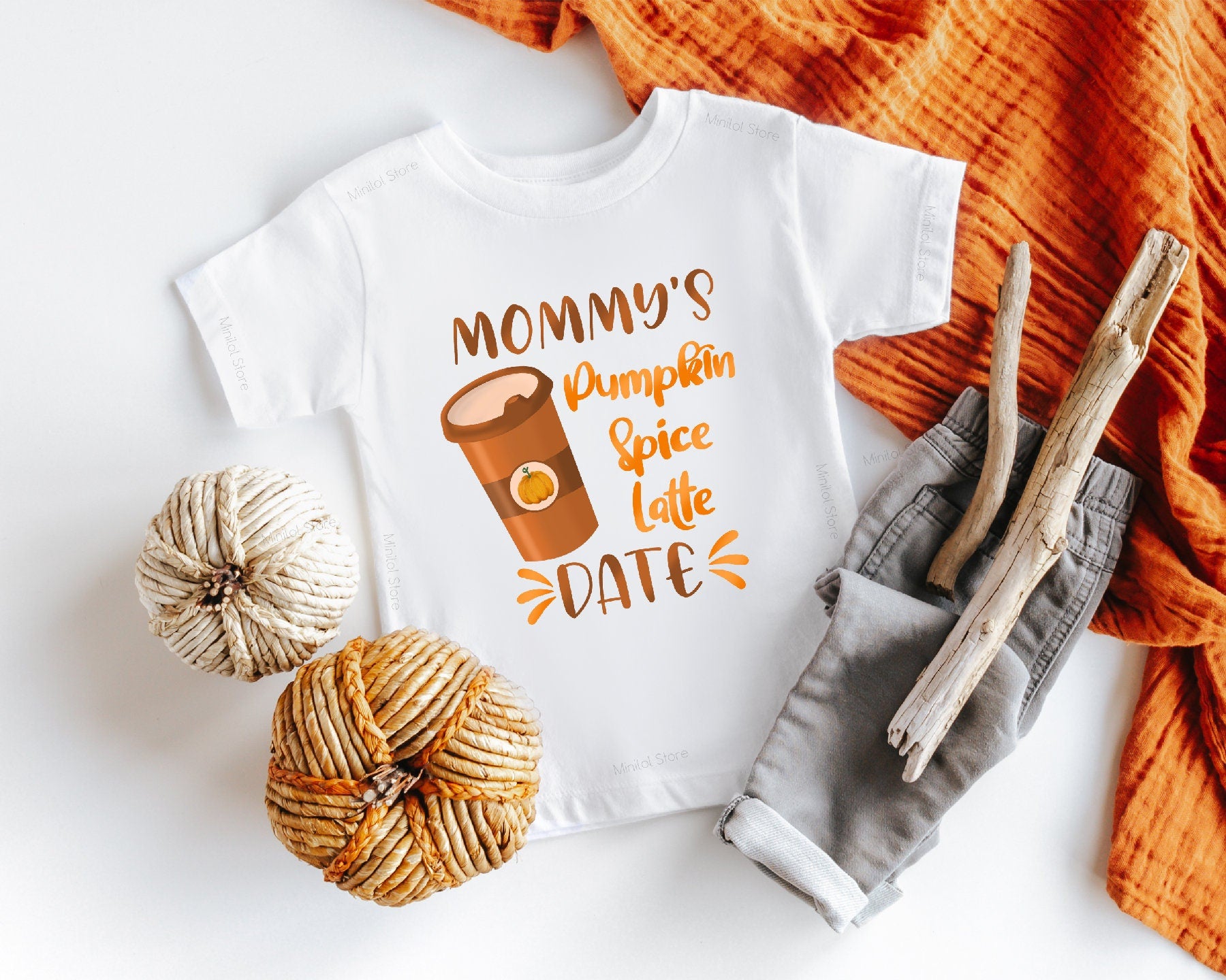 Funny Fall Onesie®, Mommy's Pumpkin Spice Latte Date Baby Onesie®, Cute Pumpkin Onesie®, Fall Baby Onesie®