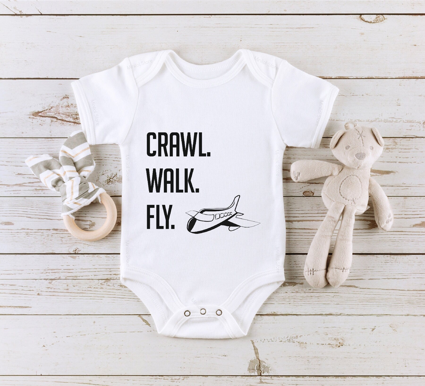 Crawl, Walk, Fly Baby Onesie®, Airplane Baby Onesie®, Announcement Bodysuit, Cute Co Pilot Onesie®, Crawl, Walk, Fly Baby Bodysuit