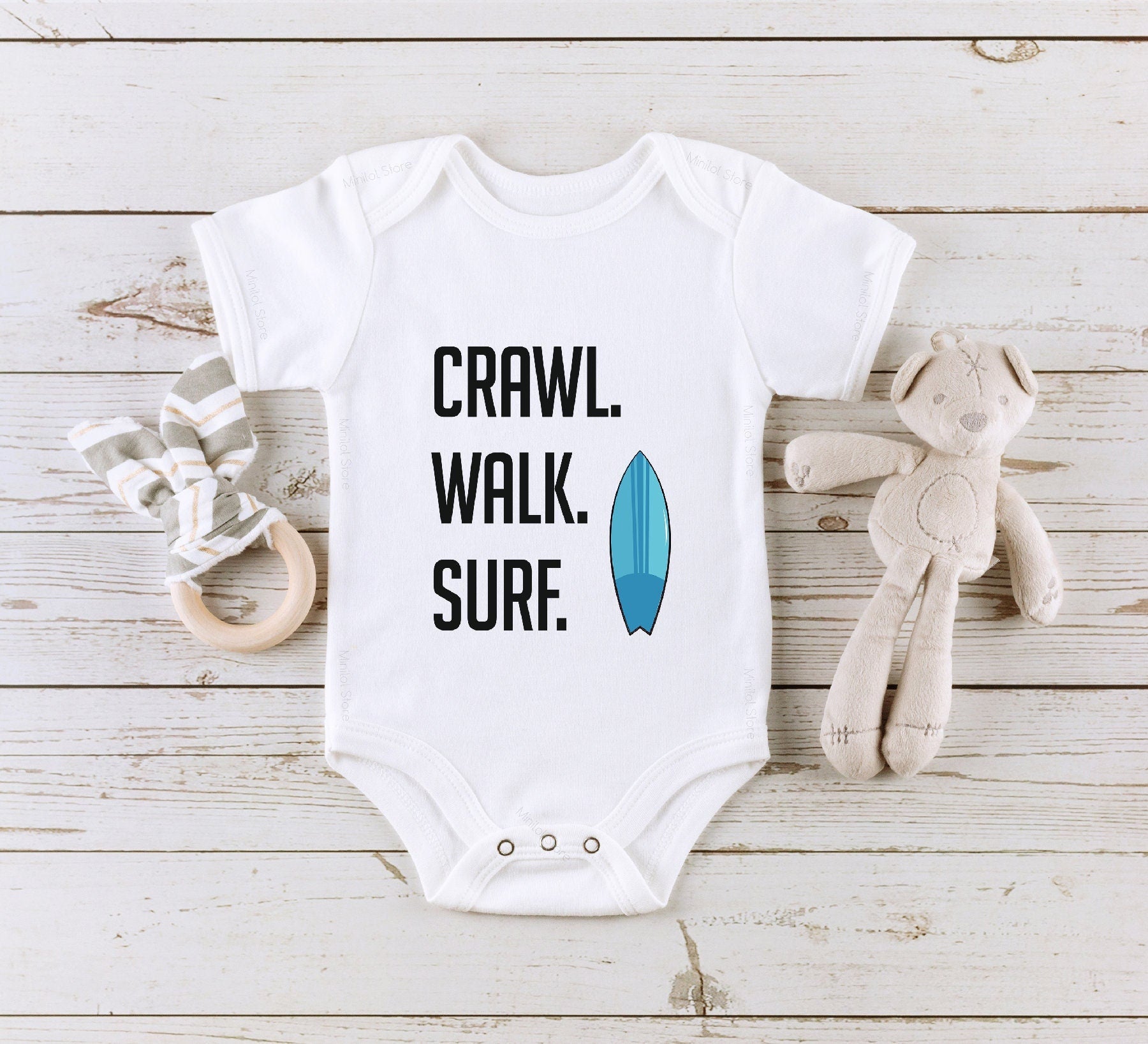 Surfing Baby OnesieĀ®, Crawl, Walk, Baby OnesieĀ®, Sports Lover Baby Outfit, Surfing Lover Baby Bodysuit, Cute Baby OnesieĀ®