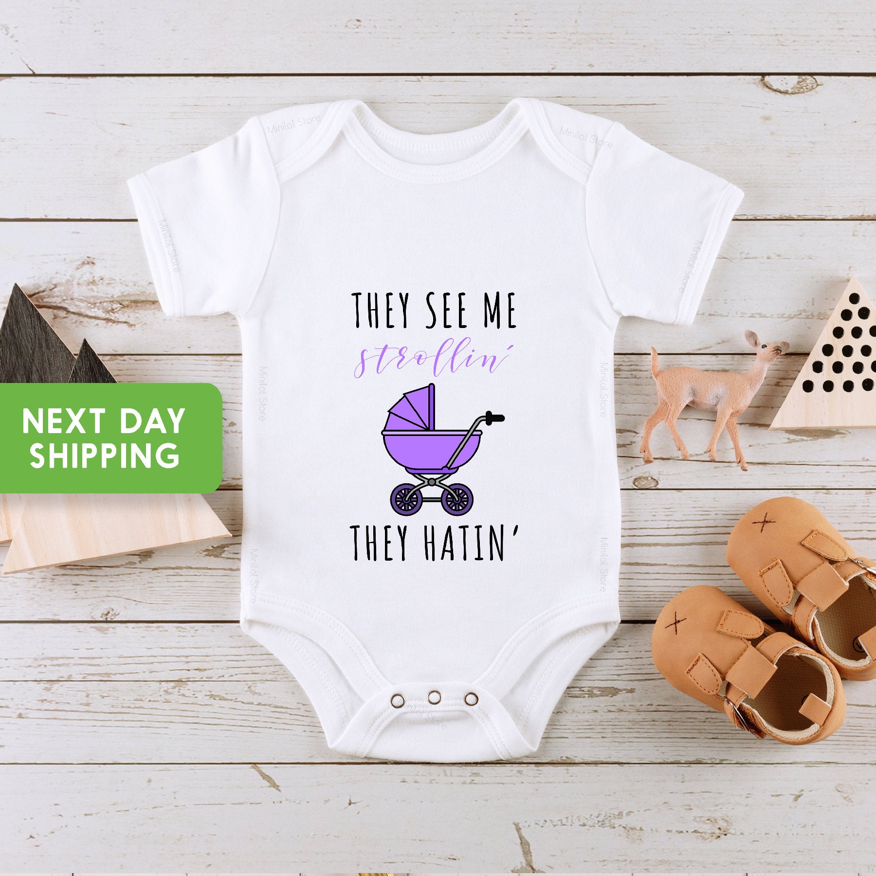 They see me strollin' Baby Onesie®, Funny Baby Onesie®, Baby Shower Gift, Funny Sayings Baby Clothes, Baby Outfit