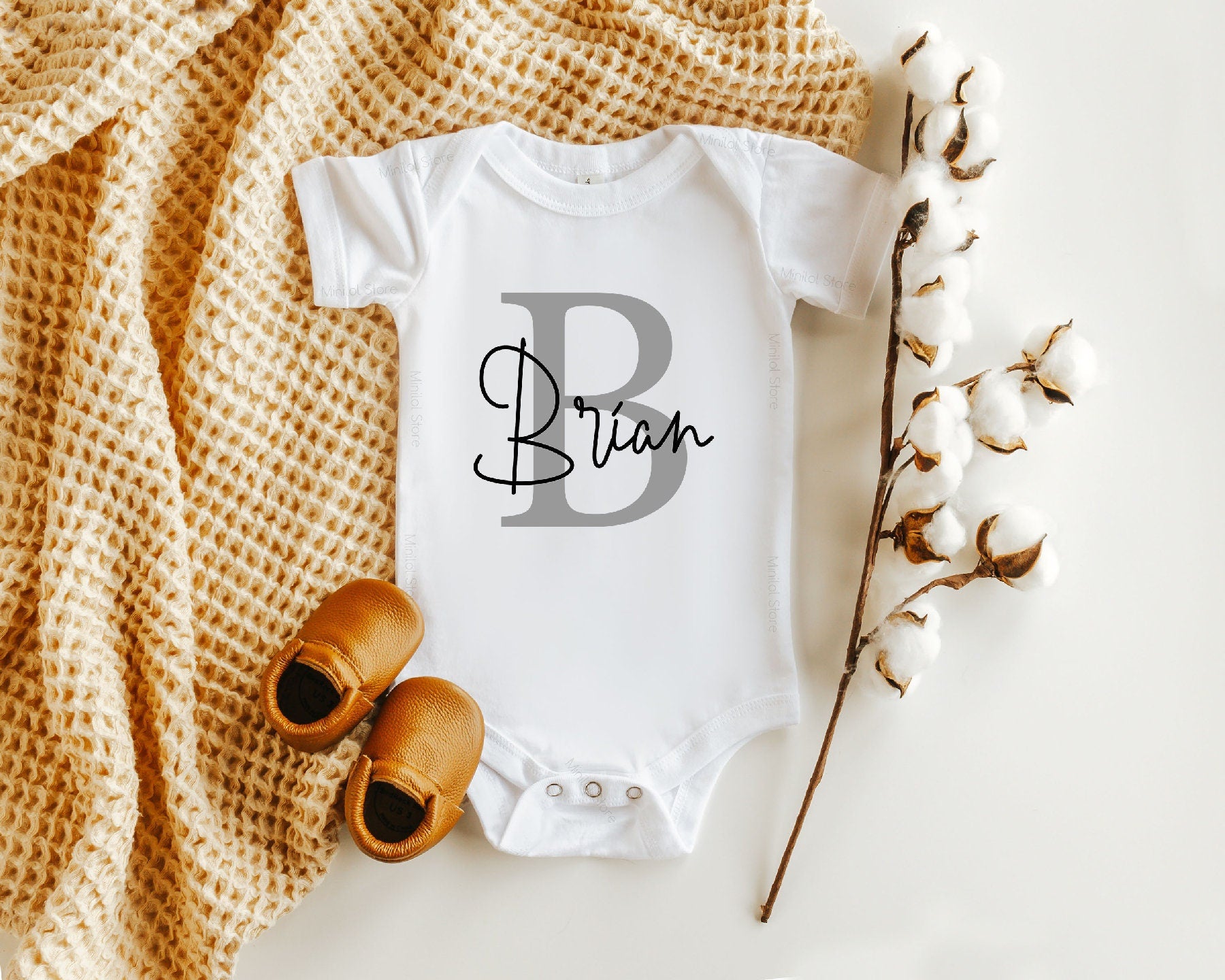 Personalized Name Baby Boy Onesie®, Custom Baby Boy Onesie®, Personolized Boy Name Bodysuit, Baby Name Bodysuit