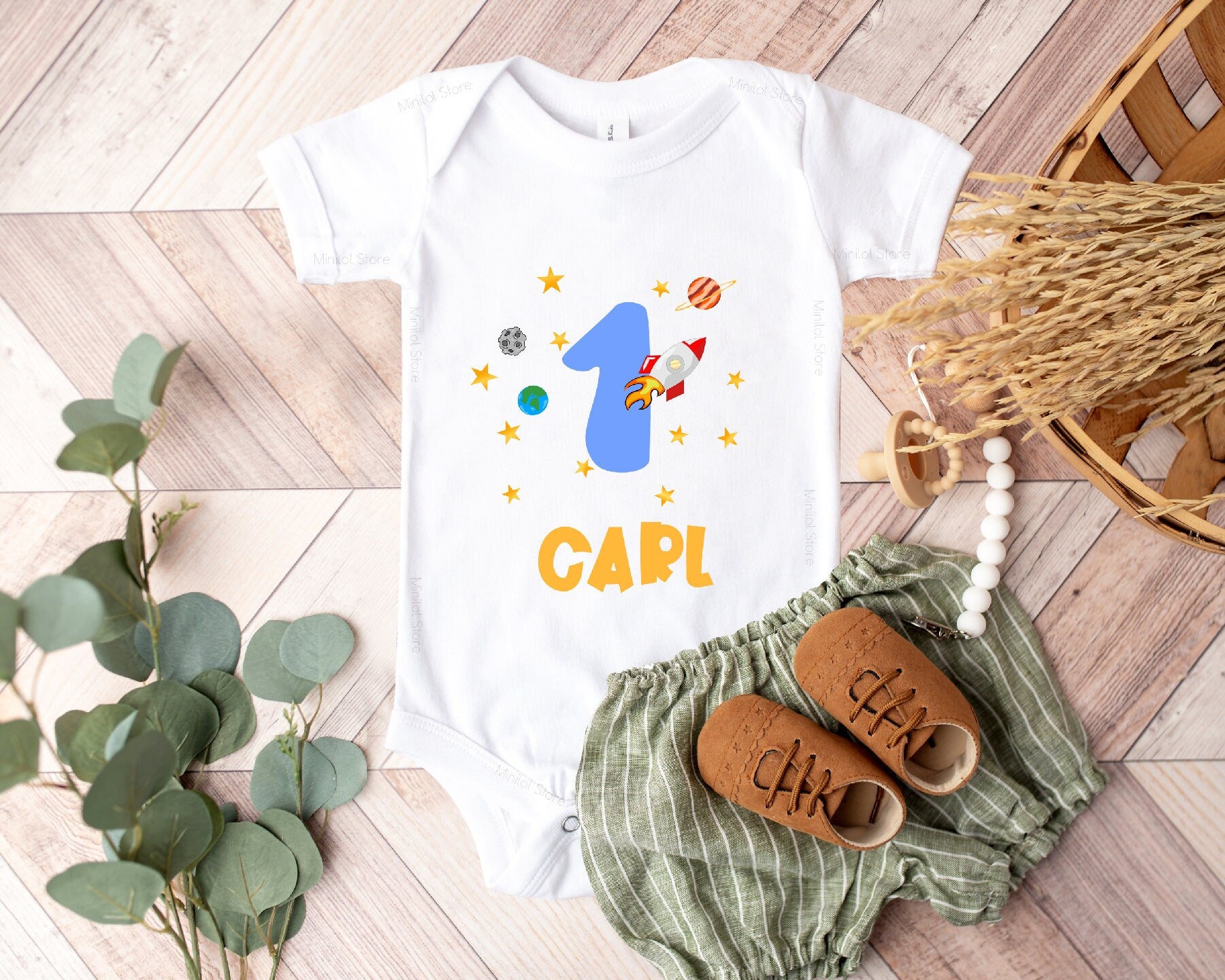 Outer Space 1st Birthday Baby Onesie®, Astronaut First Birthday Onesie®, One Year Old Birthday Baby Clothes, 1 Year Old Birthday Outfit