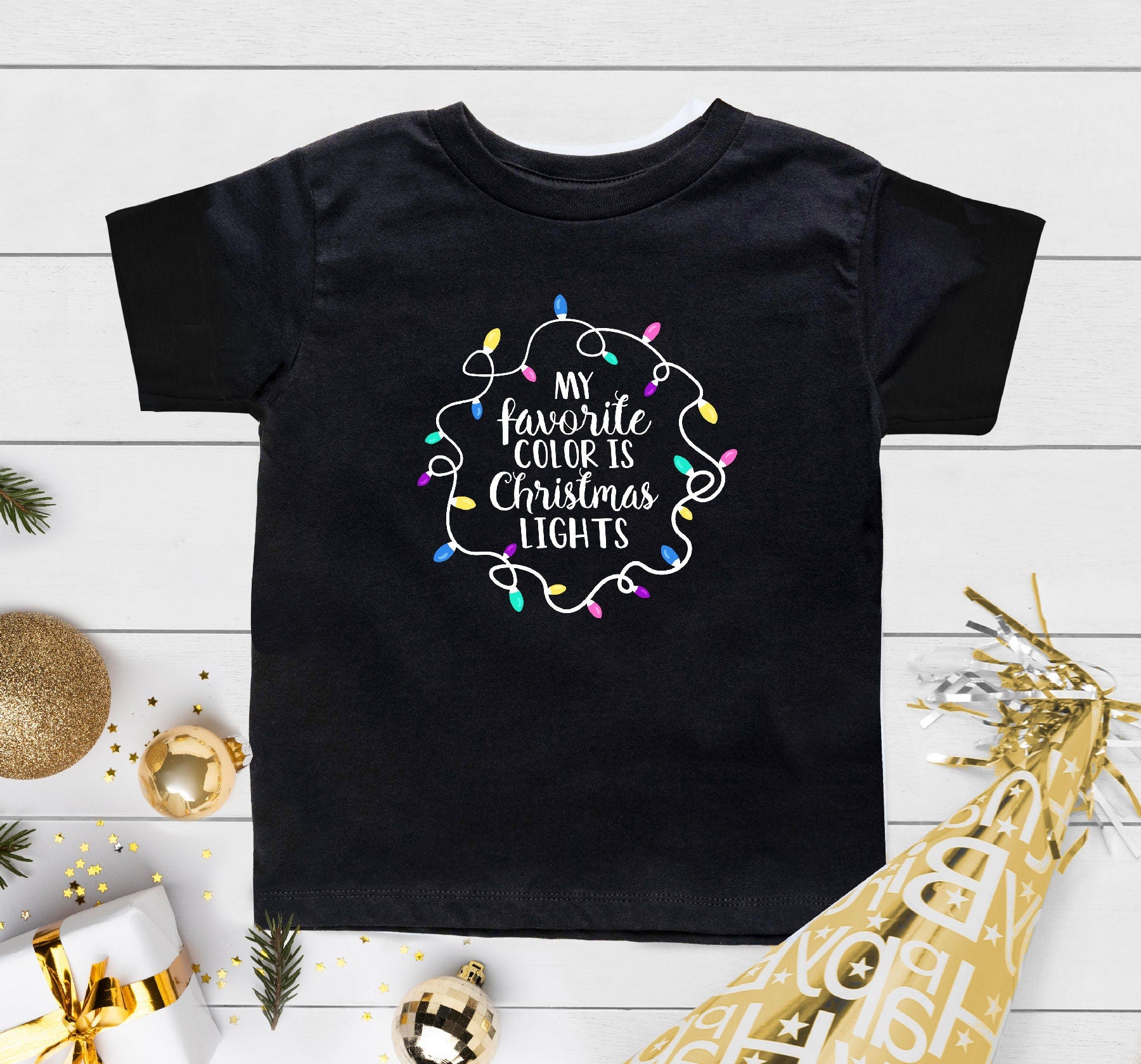 Christmas Kids Shirts, My Favorite Color is Christmas Lights Shirt, Cute Christmas Lights, Christmas Baby OnesieĀ®, Christmas Family Shirts