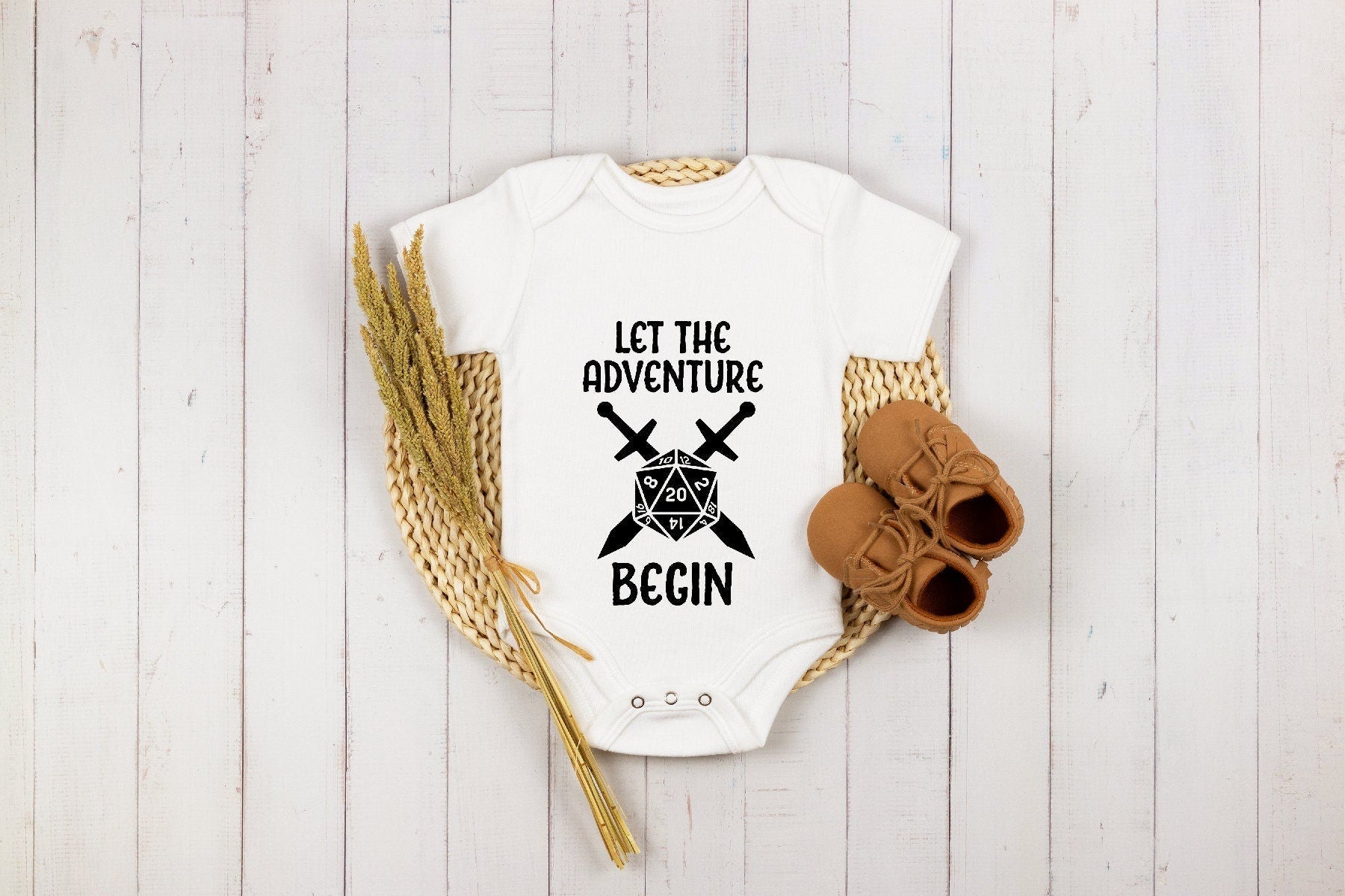 Let The Adventure Begin Baby OnesieĀ®, Baby Announcement OnesieĀ®, Coming Home Bodysuit, Pregnancy Announcment, Baby Shower Gift