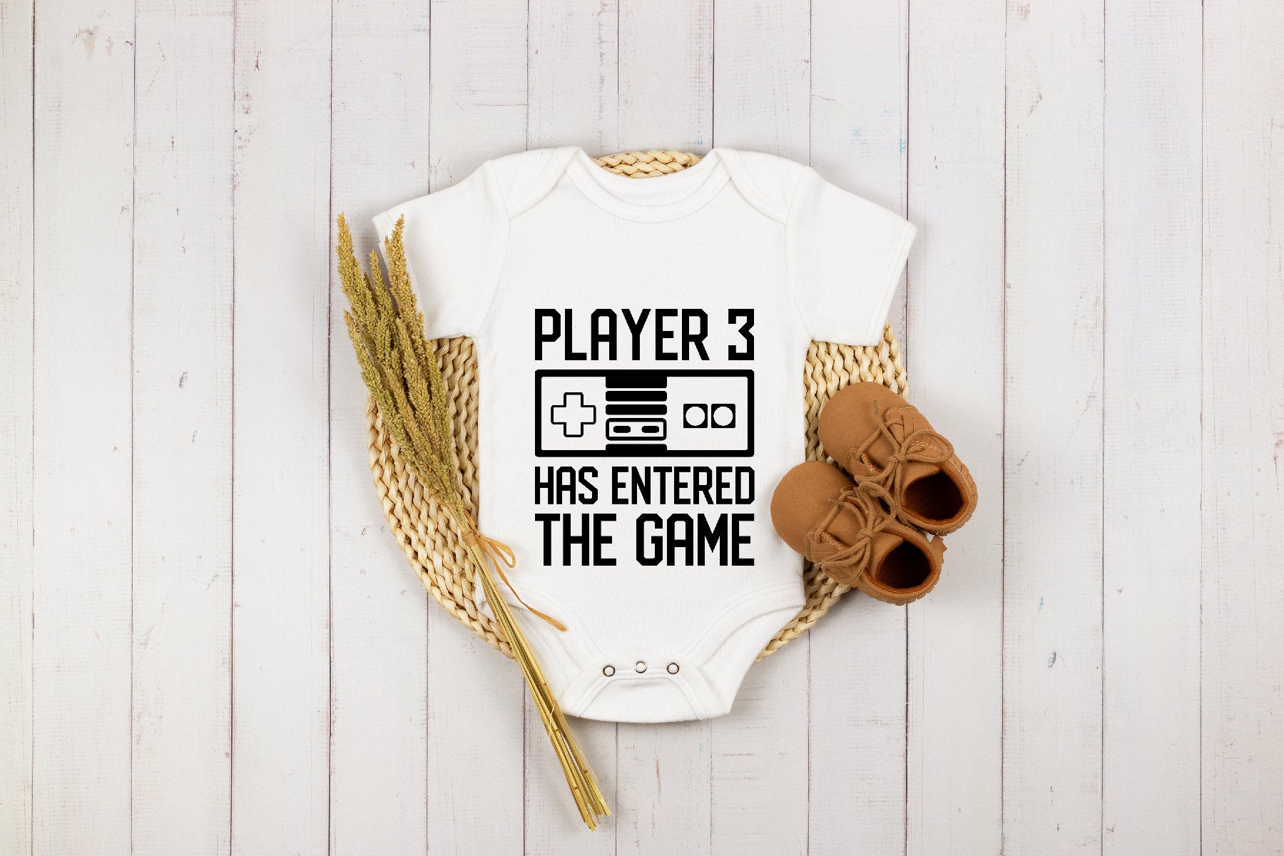 Funny Baby Onesie®, Player 3 Has Entered The Game Onesie®, Funny Baby Gamer Bodysuit