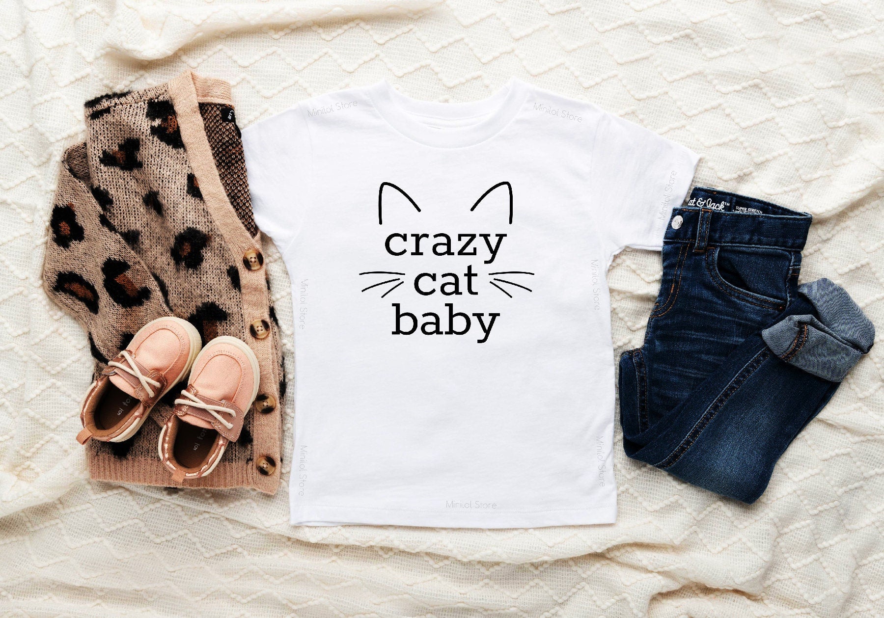 Baby Cat Kids Shirt, Cat Lover Toddler Shirt, Crazy Cat Baby Kids Shirt, Cat Baby Shower Gift, Kitten OnesieĀ®, Gift For Cat lover Kids
