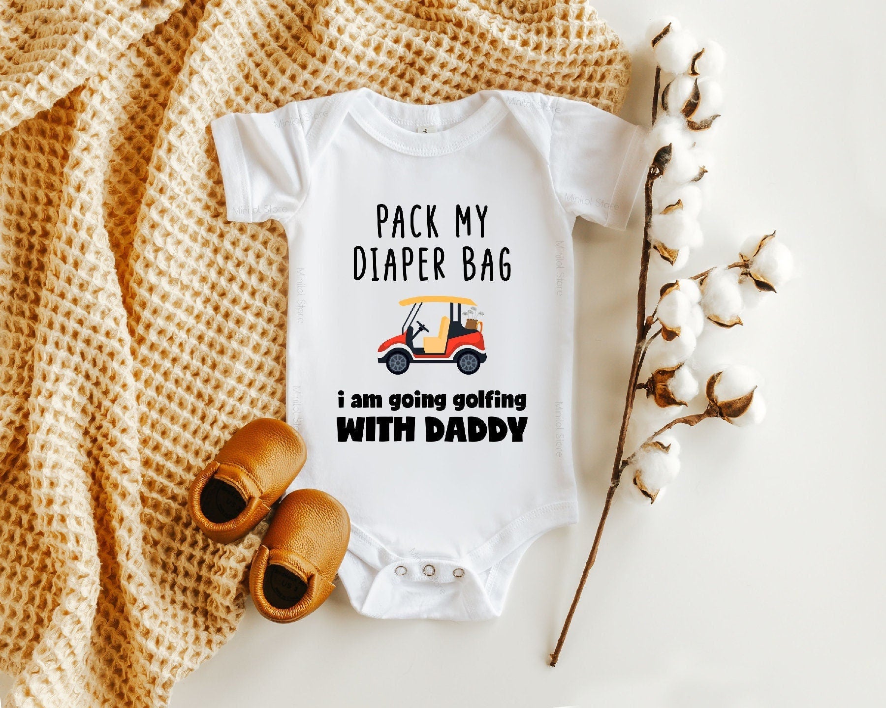 Funny Baby OnesieĀ®, Pack My Diaper Bag OnesieĀ®, Daddy Loves Me More Than Links OnesieĀ®,Baby Golfer's Bodysuit, Caddy OnesieĀ®, Gift For Dad