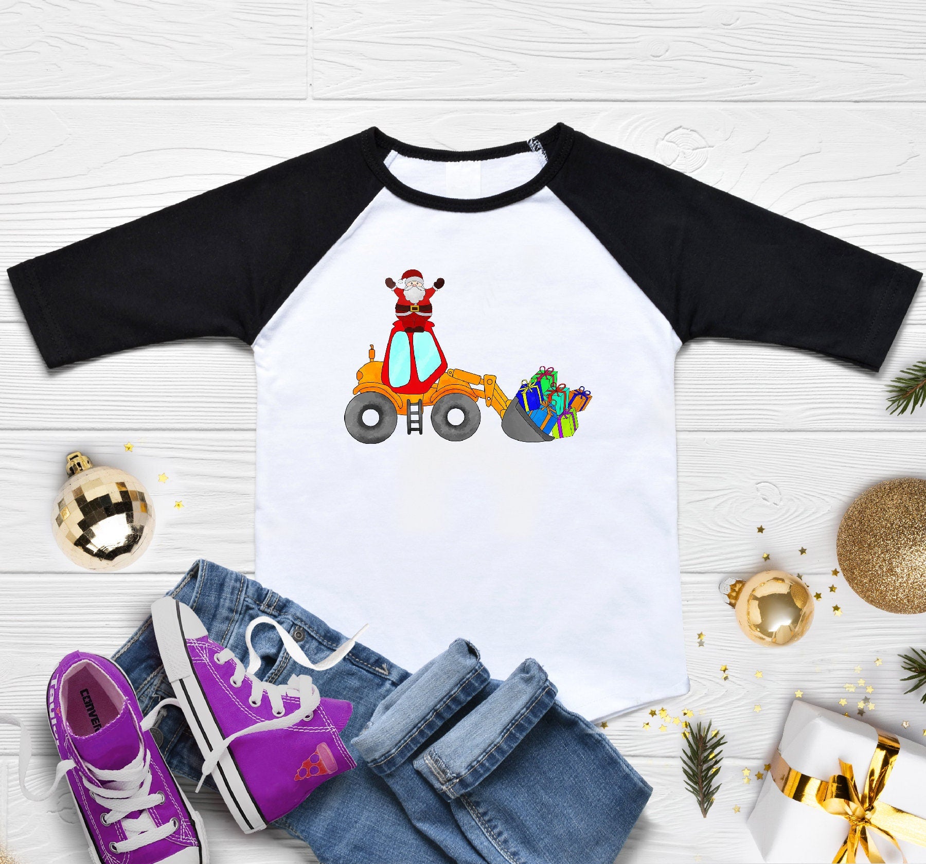 Christmas Boys Shirt, Construction Christmas Toddler Boys Shirt, Funny Construction Themed Christmas Kids Shirt, Christmas Kids Shirt