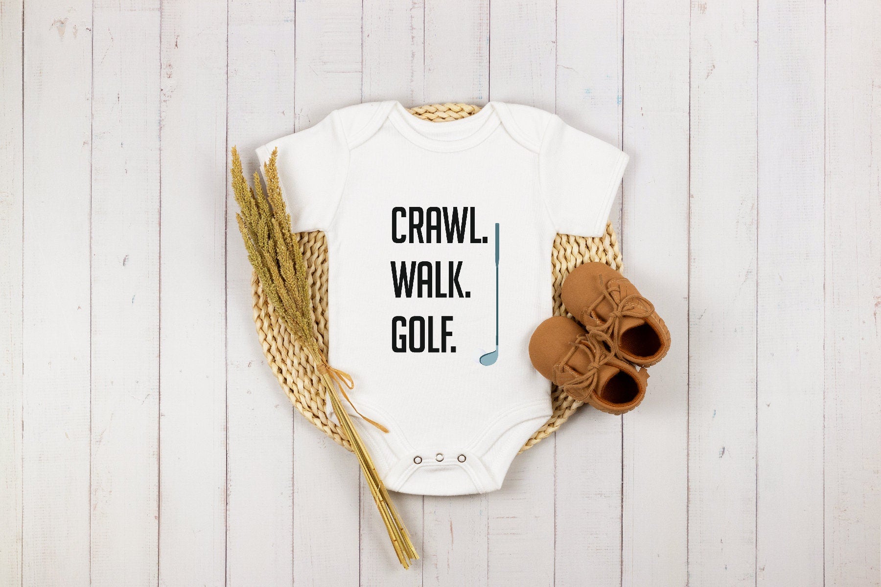 Golfer Baby Onesie®, Crawl, Walk, Baby Onesie®, Golfing Baby Onesie®,Baby Announcement, Cute Sport Lover Bodysuit, Golfer Daddy Gift