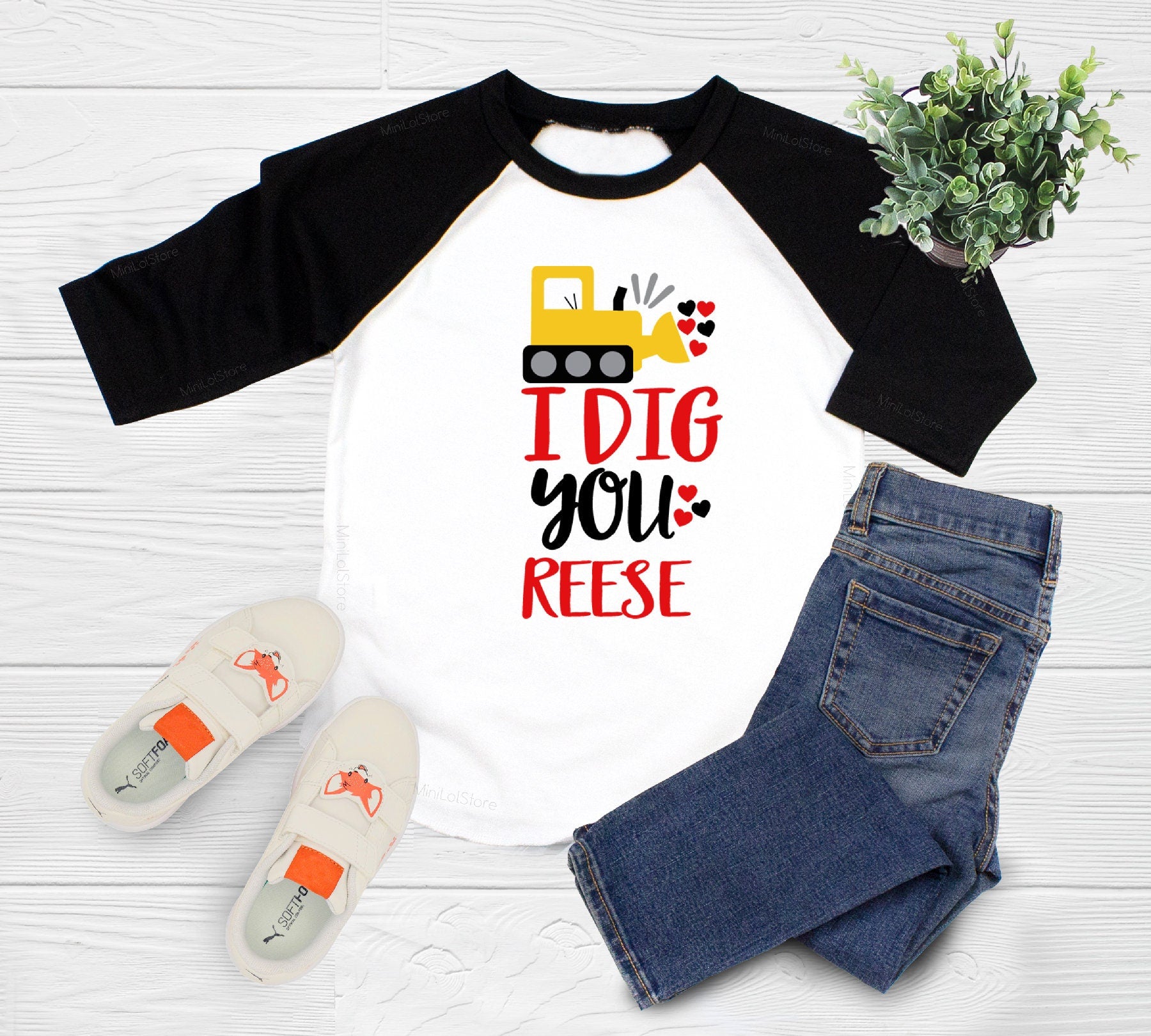 I Dig You Shirt, Personalization Valentine Boy Shirt , Truck Shirt, My First Valentines Day, Toddler Shirt, Kids Shirt , Construction Shirt