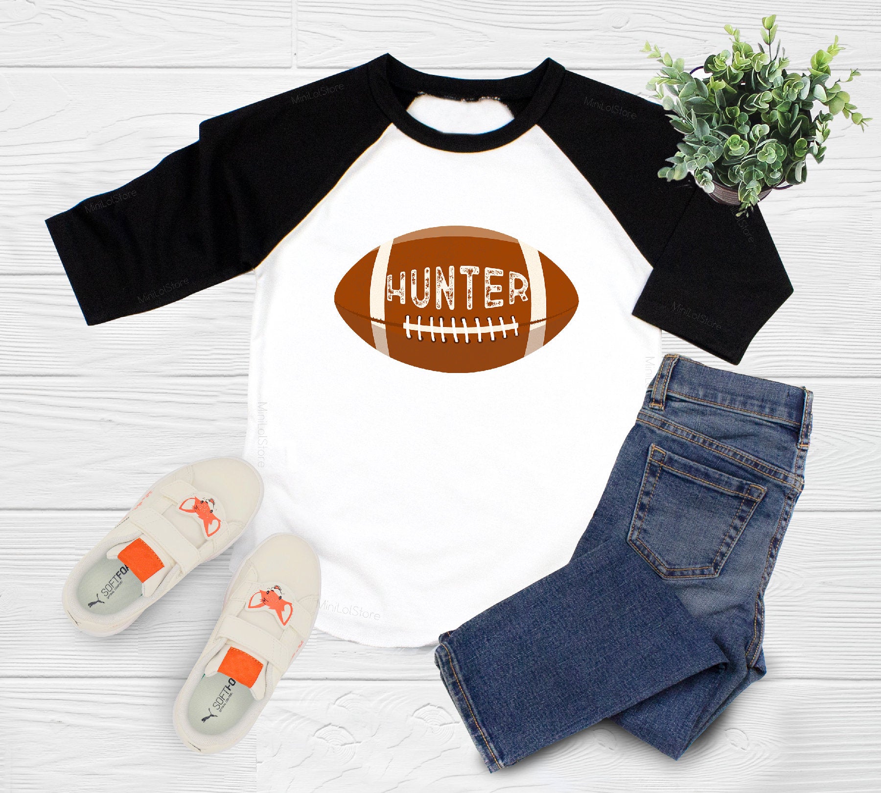Personalized Football Kids Shirt, Custom Football Baby Onesie®, Football Name Baby Onesie®, Personalized Football Kids Shirt