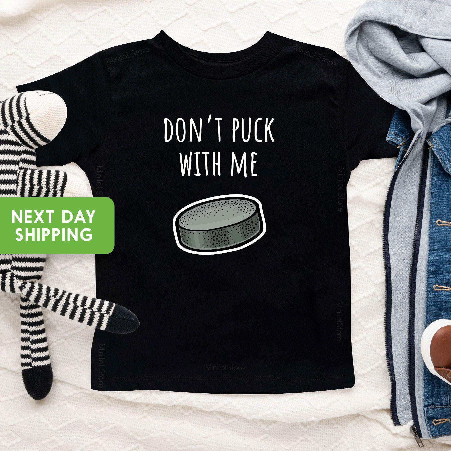 Don't Puck With Me Kids Shirt, Hockey Toddler Shirt, Hockey Baby Shirt, Hockey Dad OnesieĀ®, New Dad Gift, Hockey Baby Shower Gift