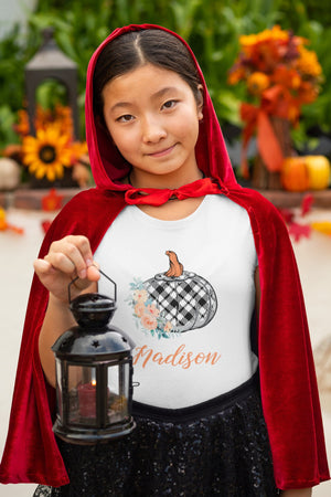 Baby toddler and youth size chart for Personalized Pumpkin Fall Kids Shirt – Style 2