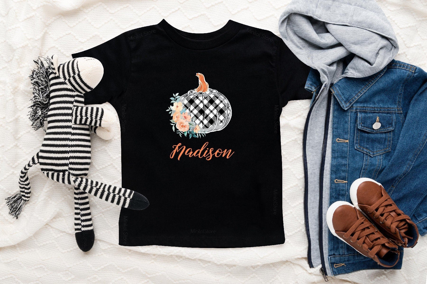 Personalized Fall Toddler Shirt, Personalized Thanksgiving Shirt, Pumpkin Toddler Shirt, Halloween Kids Shirt, Thanksgiving Toddler Shirt