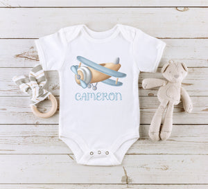 Personalized Airplane Name airplane design on Baby Short Newborn