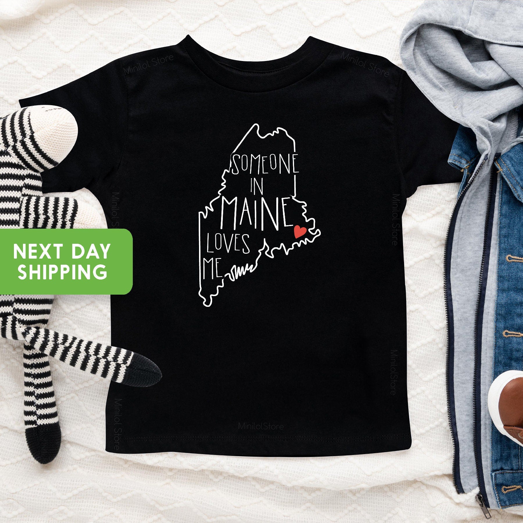 Someone In Maine Loves Me Baby Onesie®, Loved Baby Onesie®, Maine Baby Clothes, State Baby Onesie®, Long Distance Baby Bodysuit