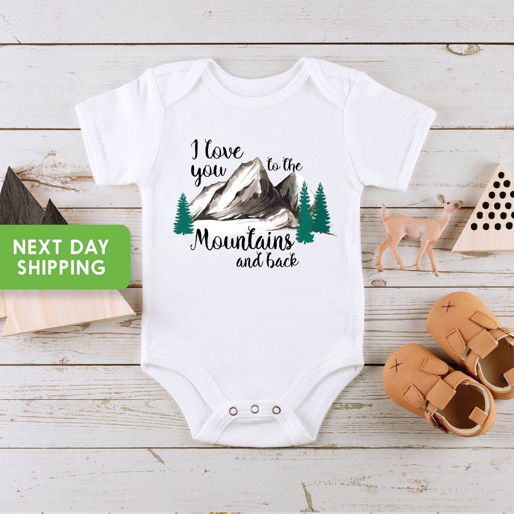 I Love You to the Mountains and Back OnesieĀ®, Camping OnesieĀ®, Adventure Baby OnesieĀ®, Unisex Baby Clothes, Mountain Bodysuit