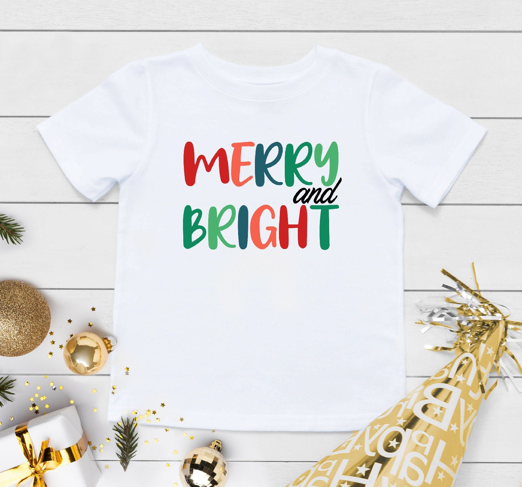 Merry and Bright Shirt for Kids, Merry and Bright Baby Onesie®, Christmas Kids Shirt, Merry Christmas Shirts, Christmas Toddler Raglan