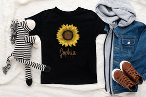 Personalized Name Sunflower Toddler Gift sunflower design on Baby Short Newborn