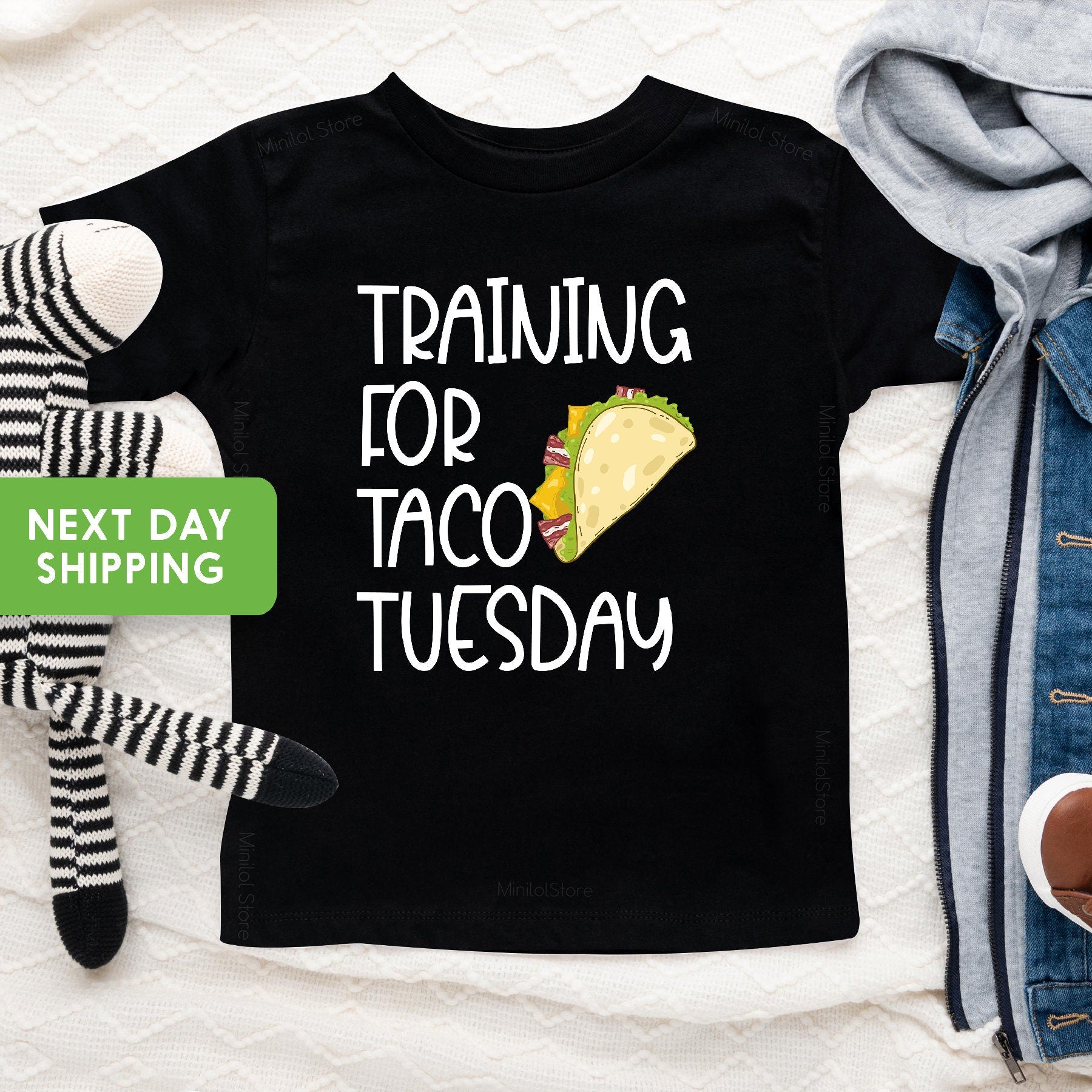 Funny Toddler Shirt, Training For Taco Tuesday Toddler Shirt, Funny Taco Kids Shirt, Taco Baby Bodysuit, Baby Shower Gift
