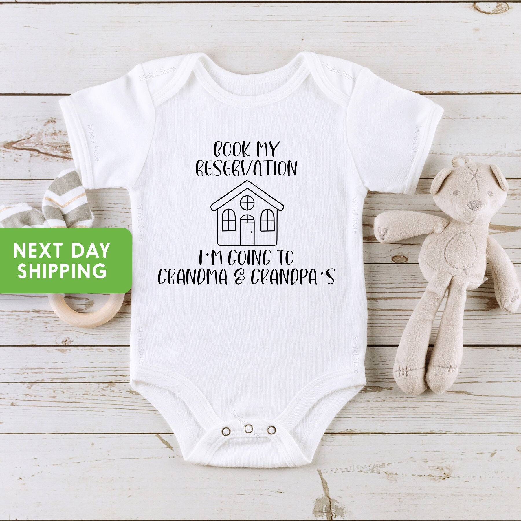Book My Reservation, I'm Going to Grandma Grandpa Onesie® Grandparents Reveal Onesie® Grandma & Grandpa Announcement, Pregnancy Announcement