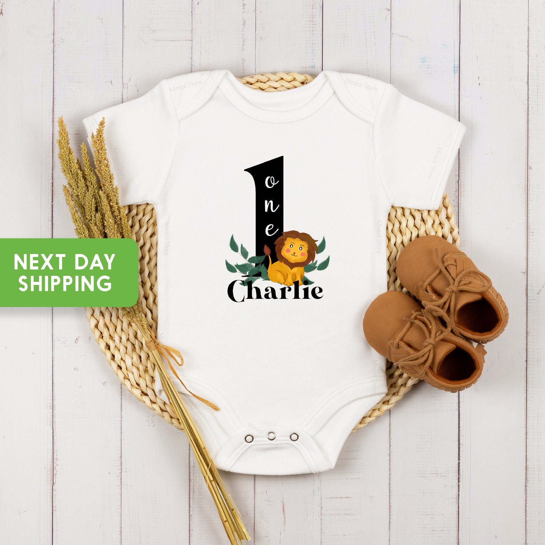 Boy's First Birthday Outfit, Lion First Birthday Onesie®, Safari 1st Birthday Outfit, Custom Lion Birthday, King of the Jungle Birthday