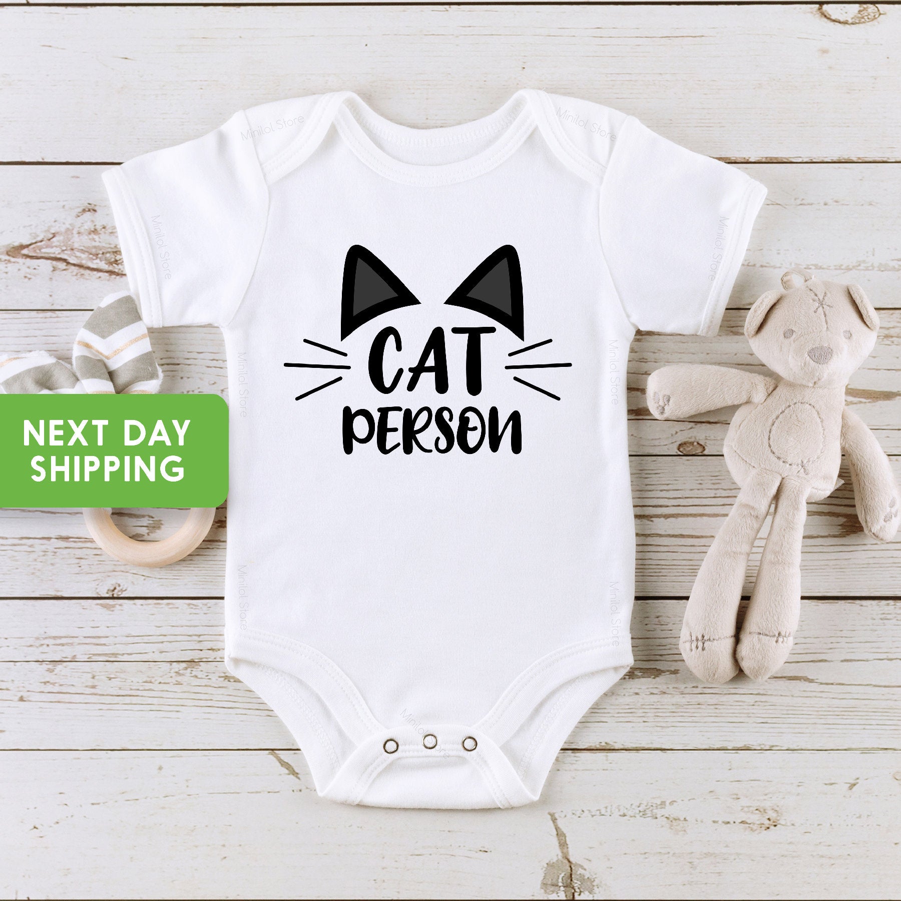 Cat Person Onesie®, Cat Lover Toddler Shirt, Animal Lover Onesie®, Baby Shower Gift, Minimalist Baby, Gender Neutral Onesie®