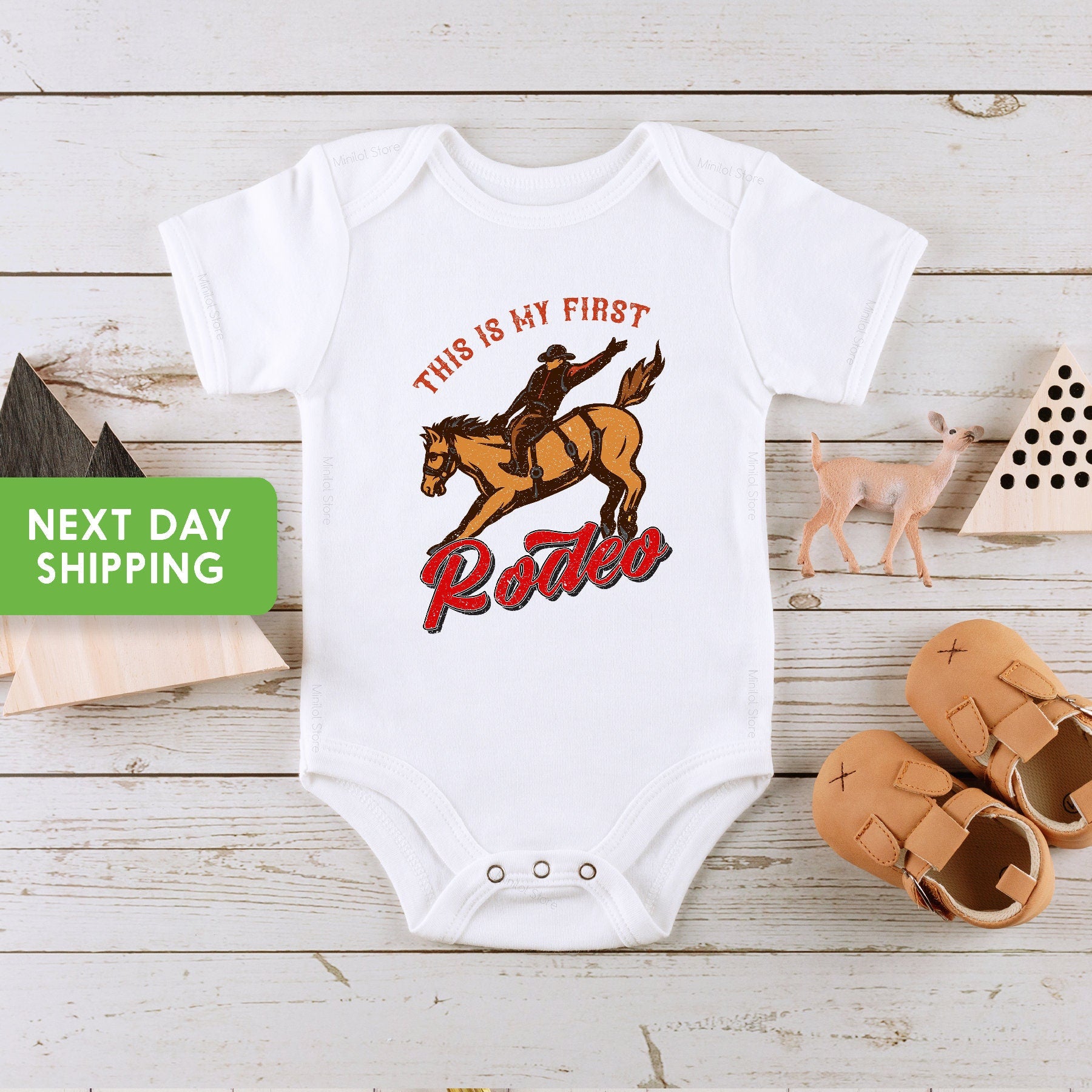 This Is My First Rodeo OnesieĀ®, Horse Rodeo Baby Bodysuit, Cute Rodeo OnesieĀ®, Baby Shower Gift