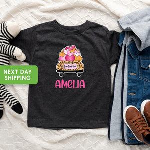 Personalized Name Valentine Girl baseball design on Baby Short 3-6 Month Onesie