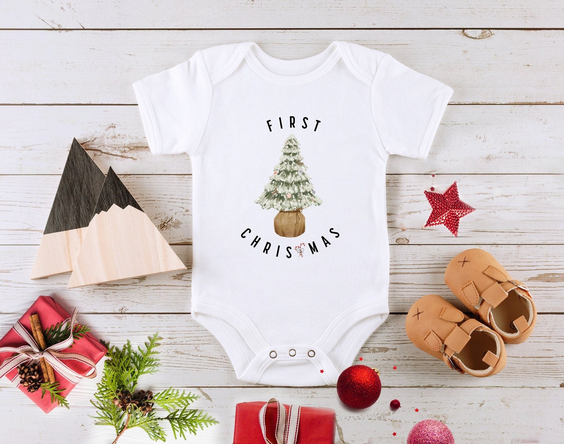 First Christmas Baby OnesieĀ®, Baby First Christmas, Baby Christmas Shirt, First Christmas Baby Outfit, Baby Holiday Outift, Christmas Gift