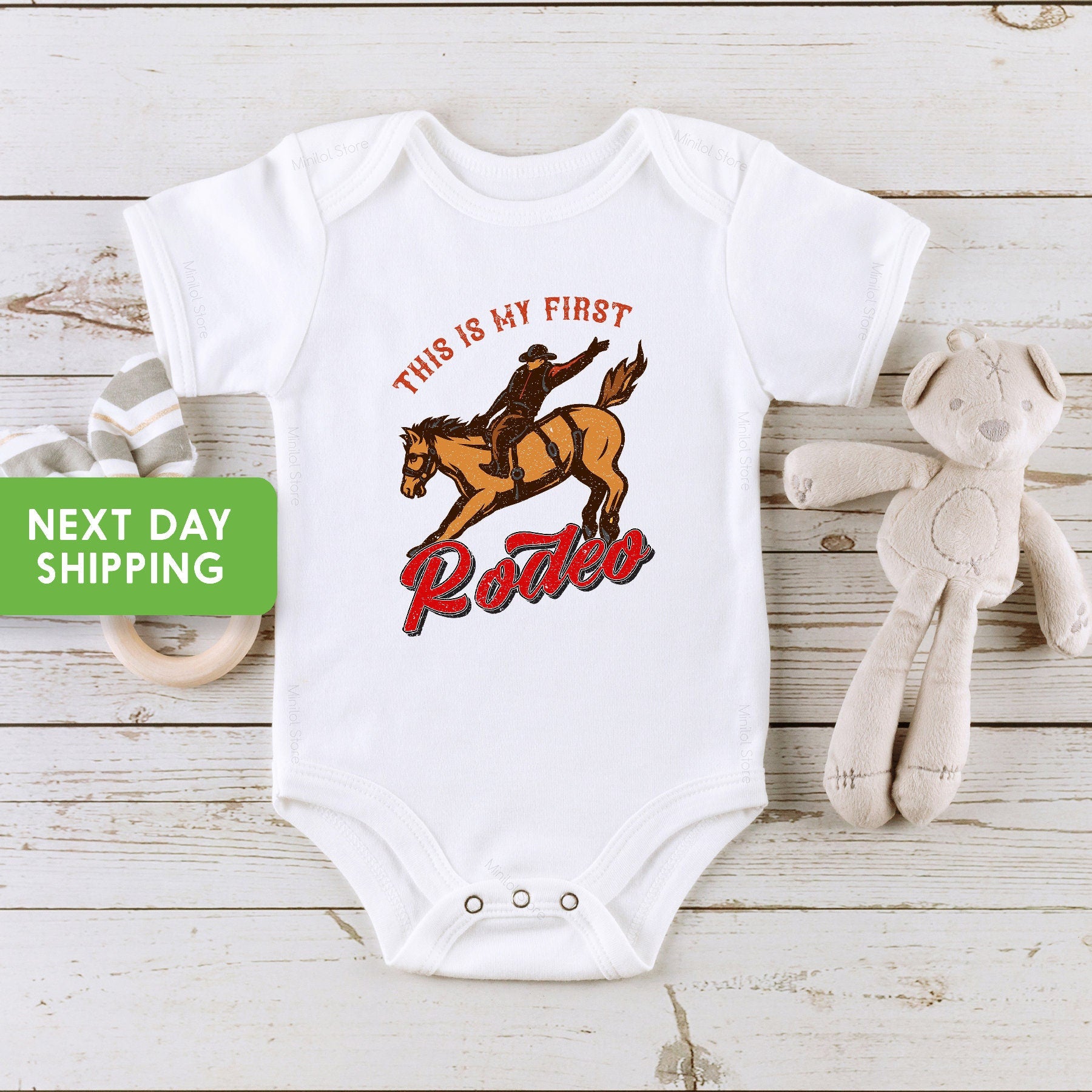This Is My First Rodeo Onesie®, Horse Rodeo Baby Bodysuit, Cute Rodeo Onesie®, Baby Shower Gift