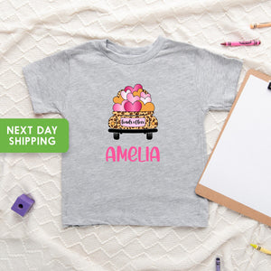Personalized Name Valentine Girl baseball design on Baby Short 6-9 Month Onesie