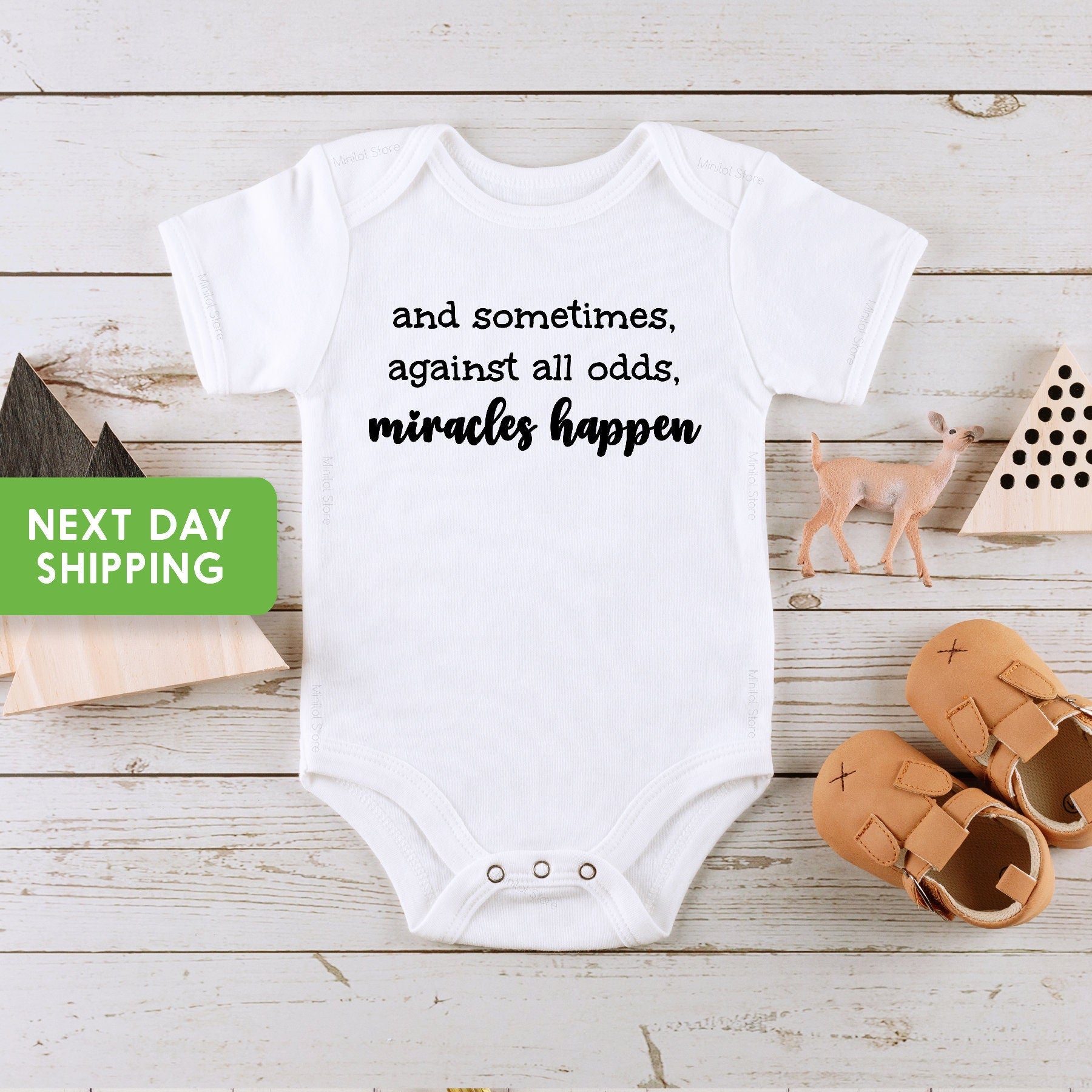 Miracle Baby Onesie®, And Sometimes Against All Odds Miracles Happen, Baby Announcement, Pregnancy Announcement, Welcome Baby Onesie®