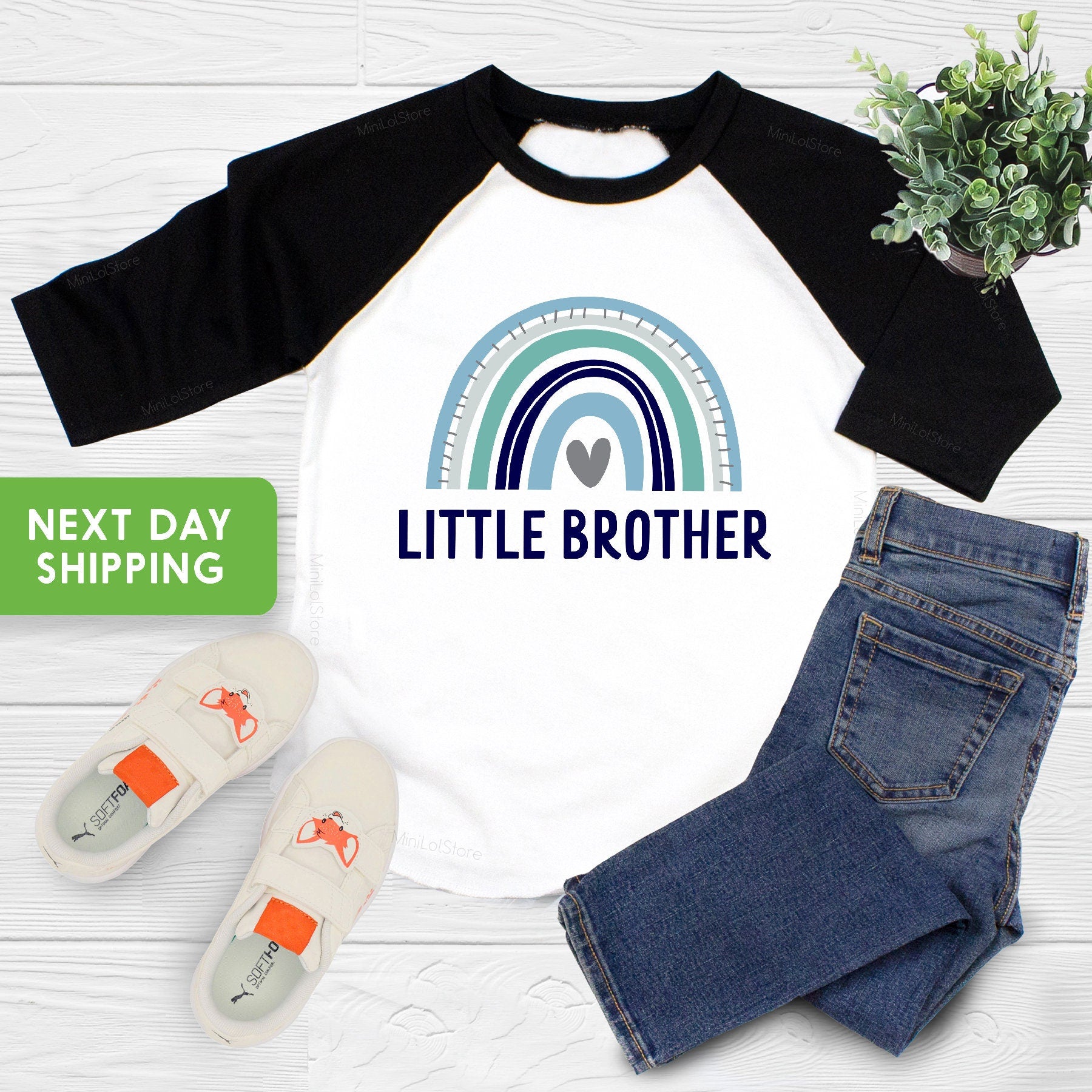Rainbow Little Brother Onesie®, Little Brother Shirt, Little Brother Baby Onesie®, Baby Shower Gift, Baby Announcement, Pregnancy Announce