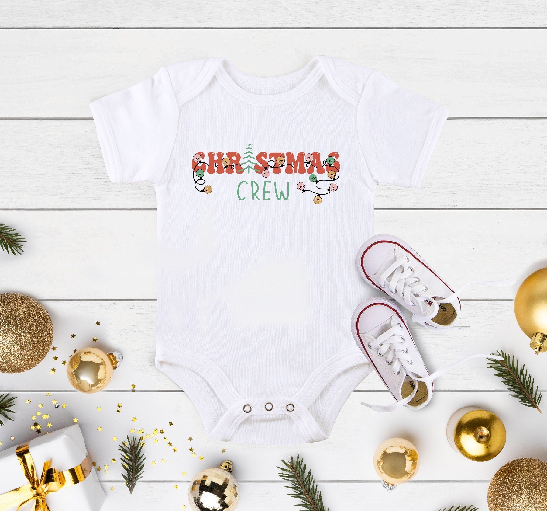 Christmas Crew OnesieĀ®, Christmas Baby OnesieĀ®, Christmas Crew Christmas Lights Kids Shirt, Christmas Mistletoe OnesieĀ®, Christmas Gift